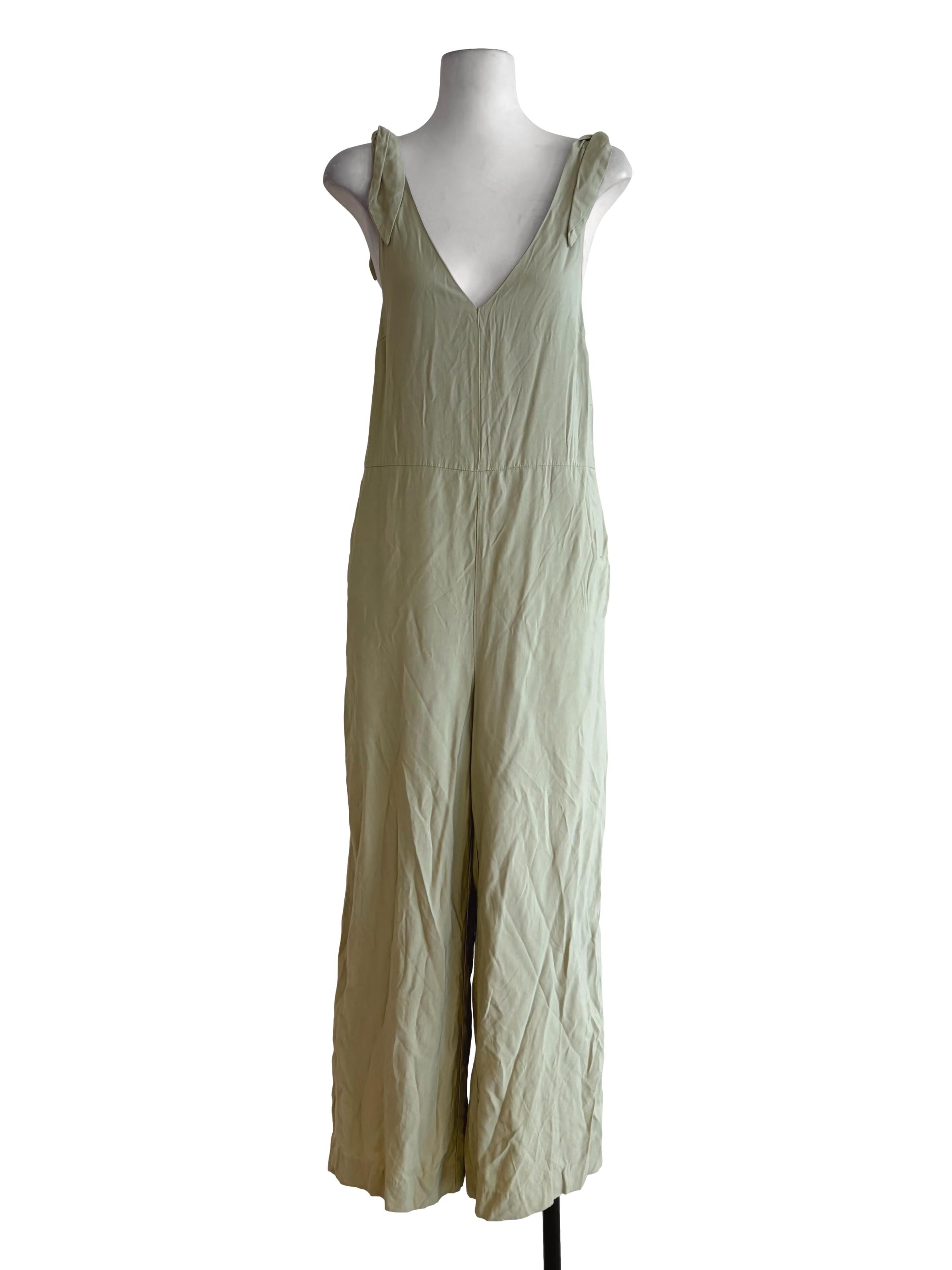Lime Green V-Neck Jumpsuit