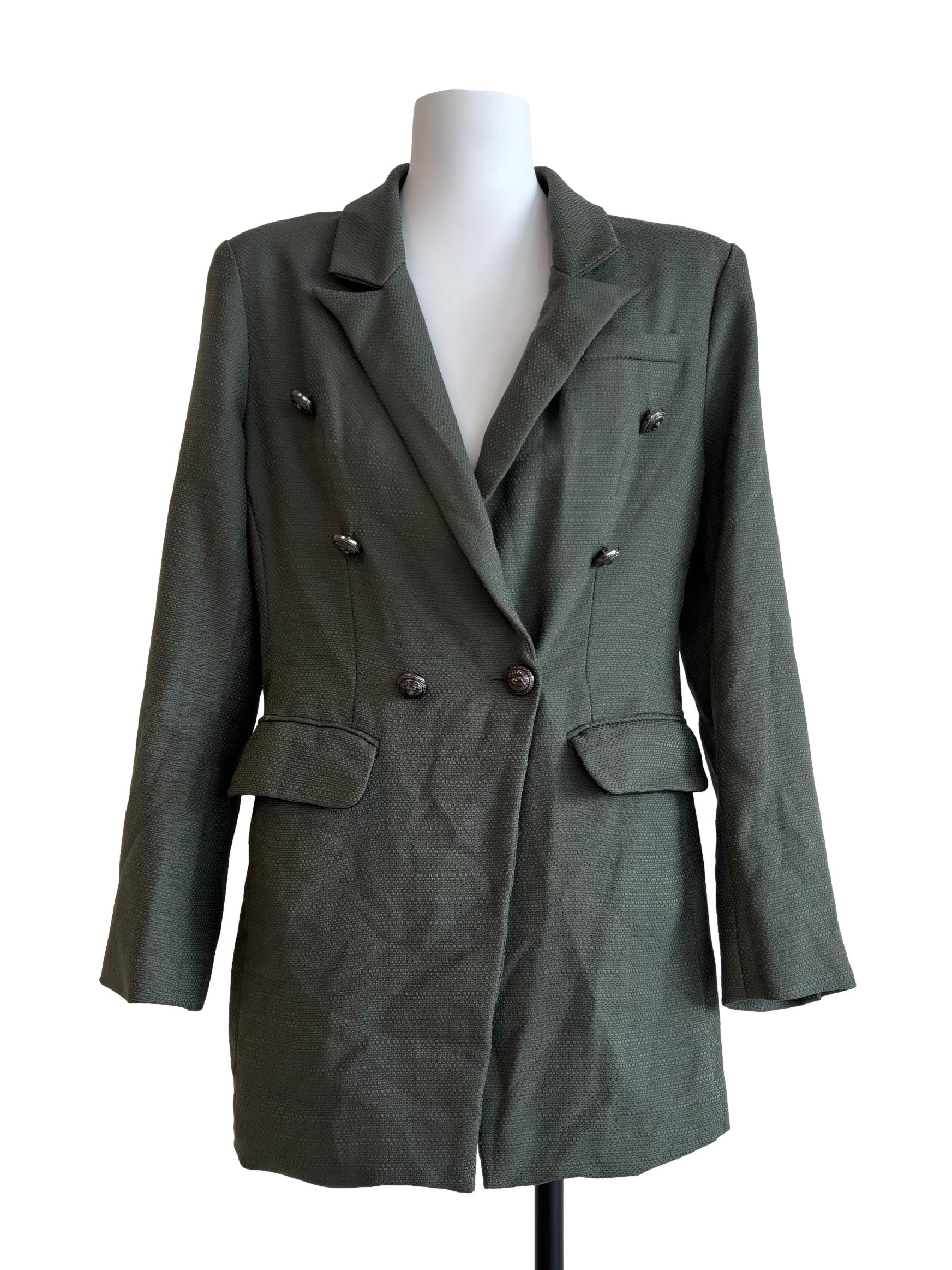Dark Green Double Breasted Blazer