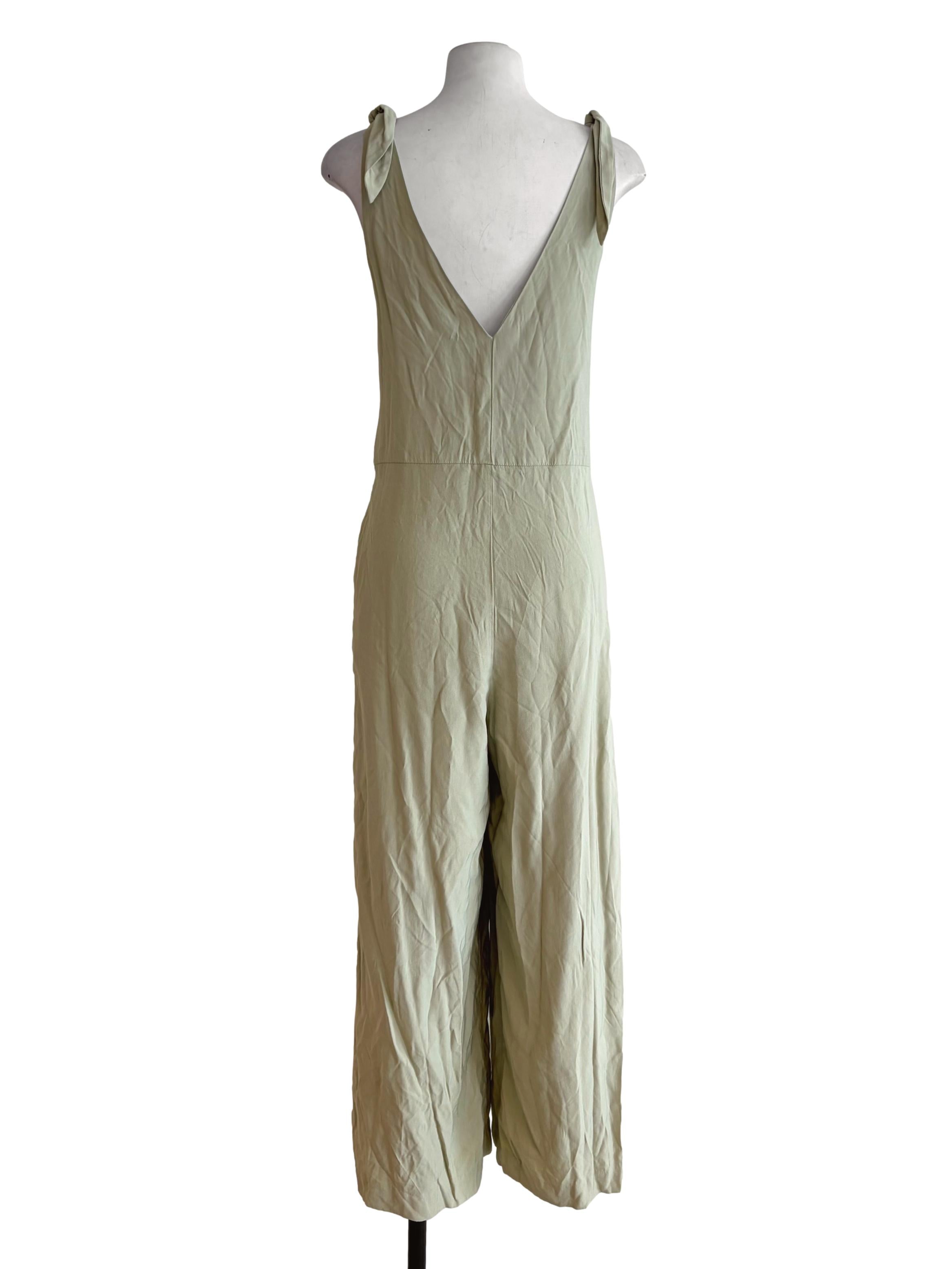 Lime Green V-Neck Jumpsuit