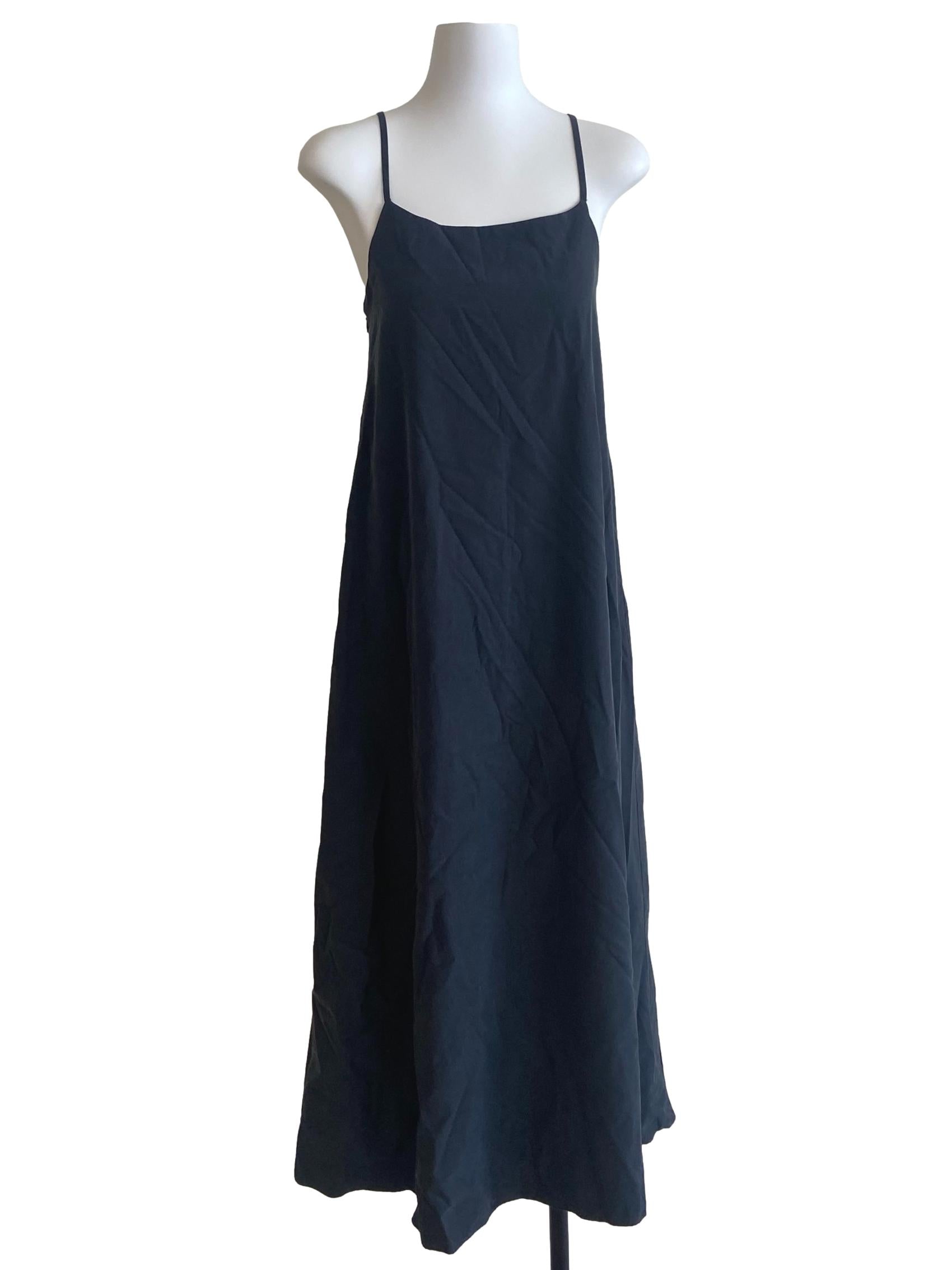 Black Spaghetti Straps A-Line Dress