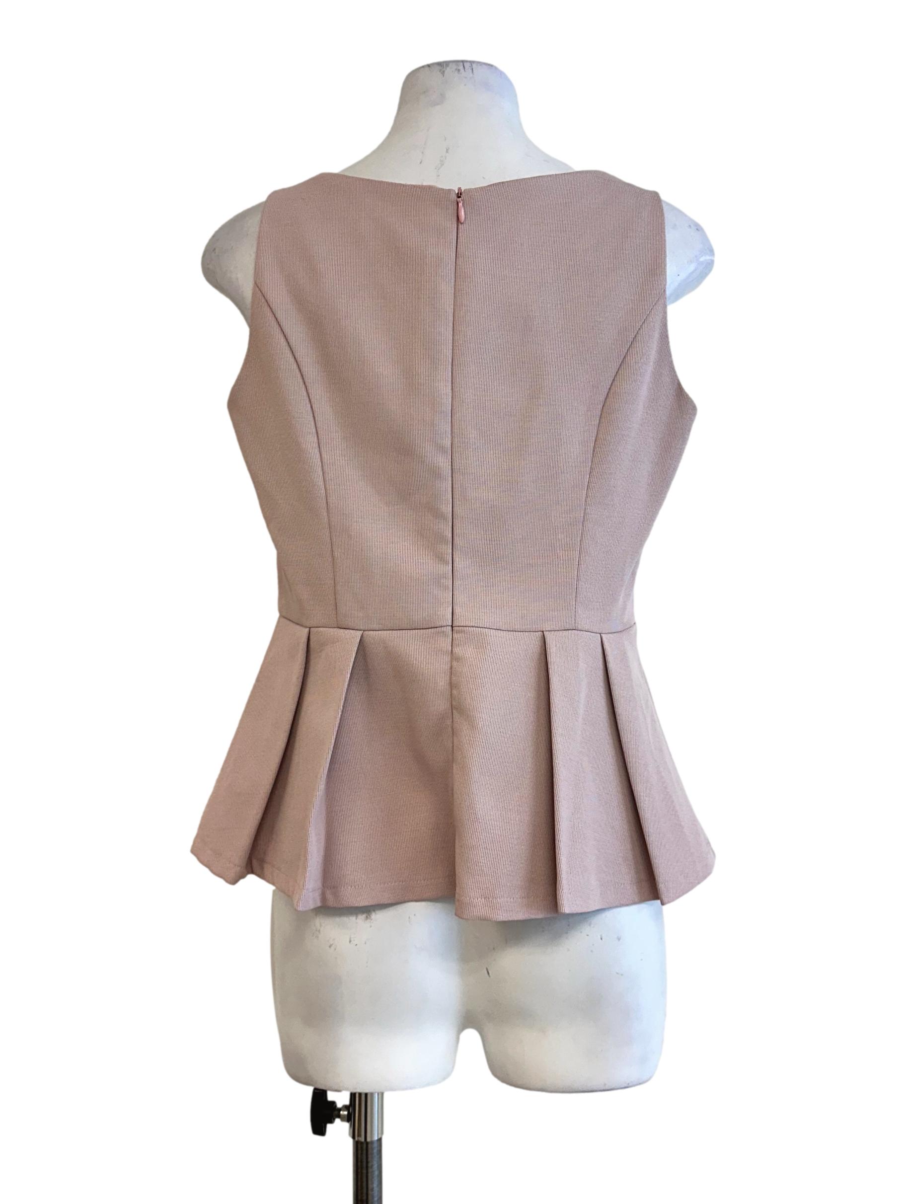 Flamingo Pink Textured V Neckline Top