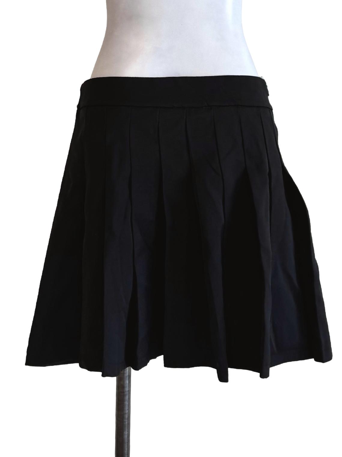 Midnight Black Round Mini Skirt