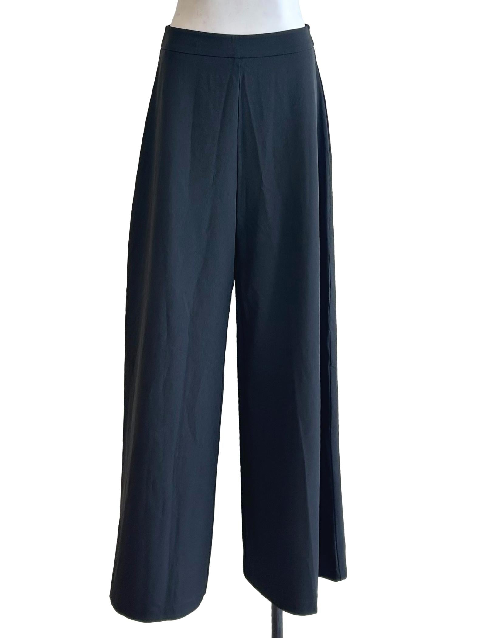Black High Waisted Wide Trousers
