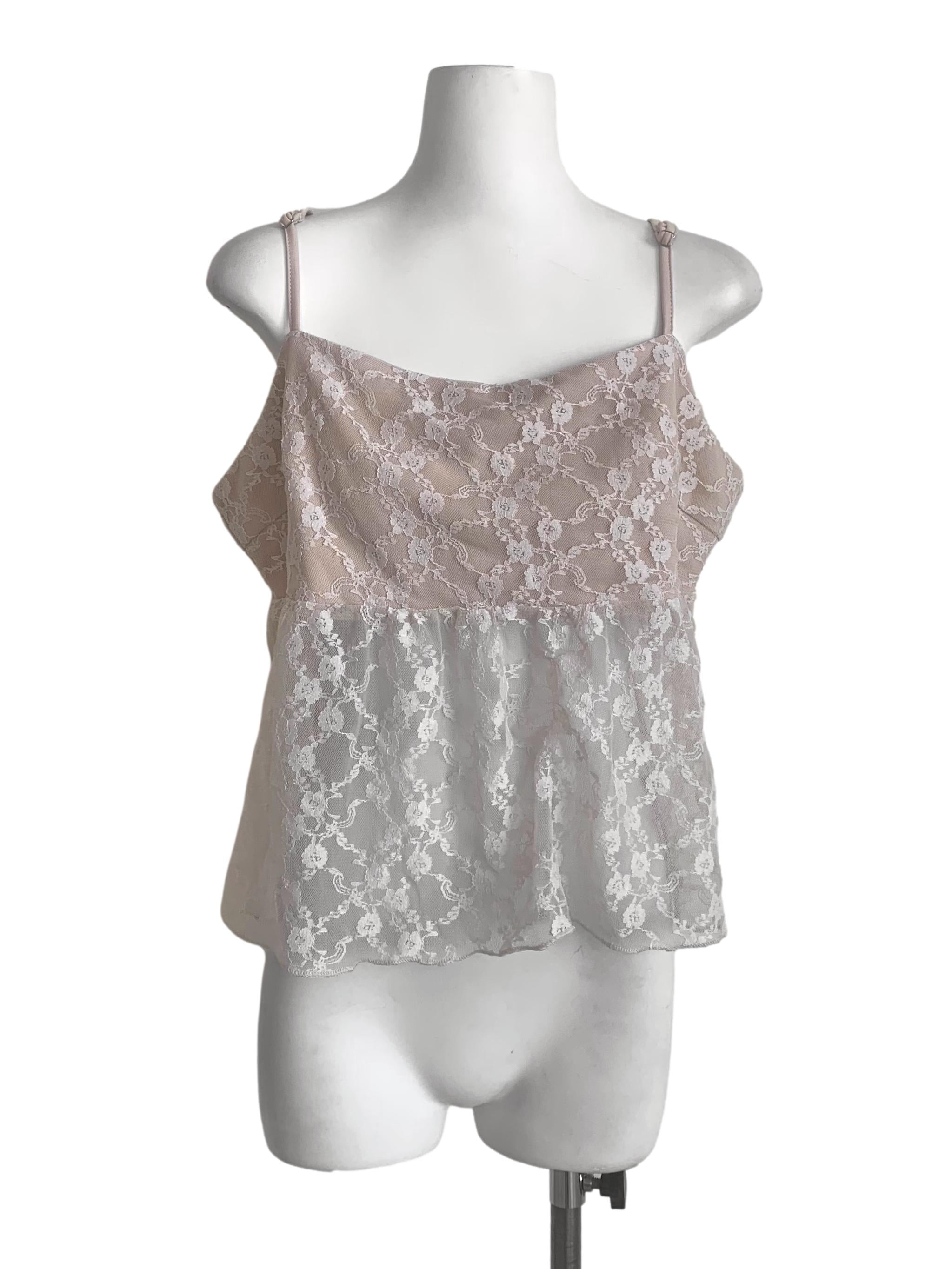 Sepia Beige Laced Pattern Top TTR