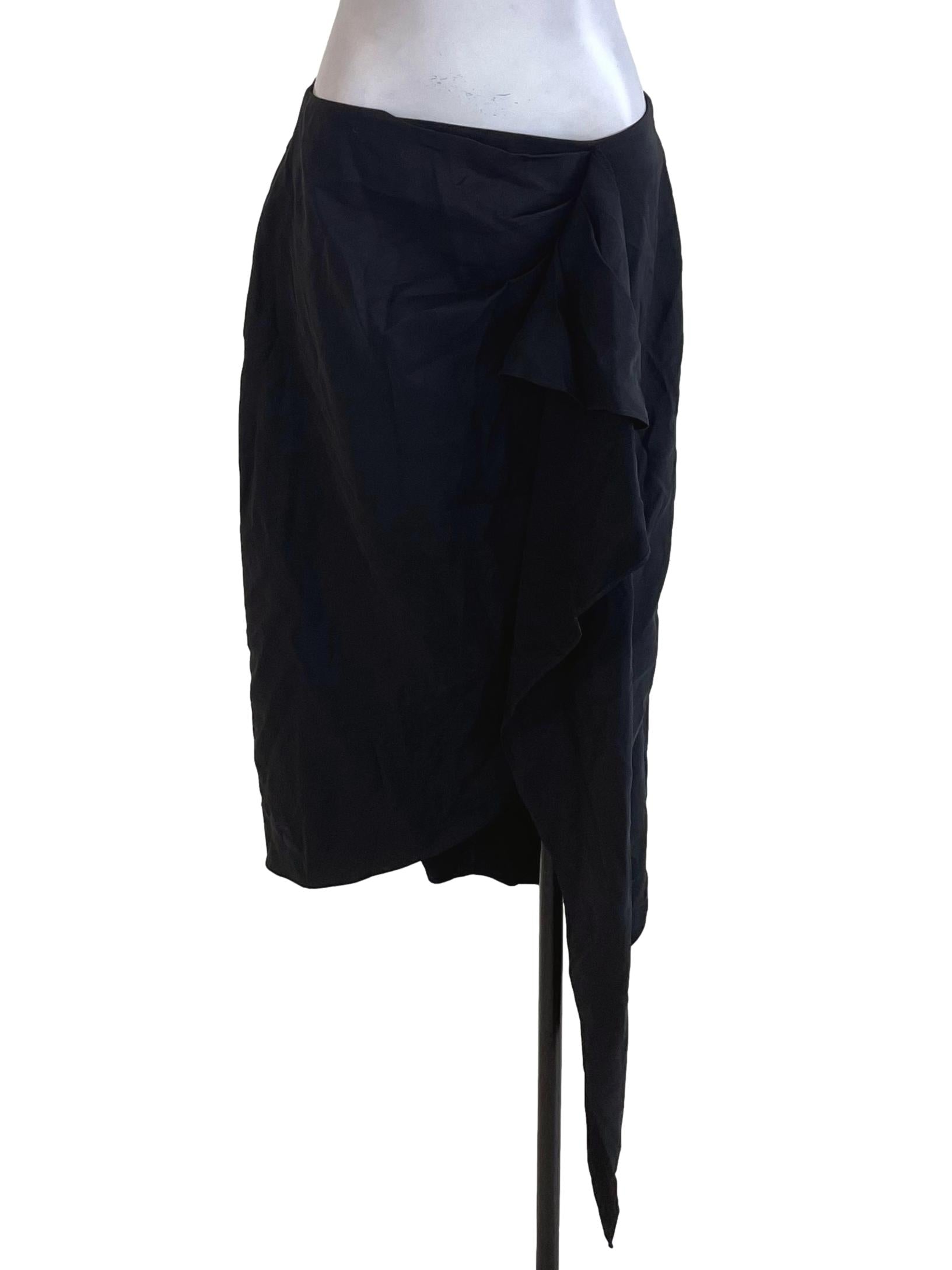 Lene Black Pareo Skirt | REFASH