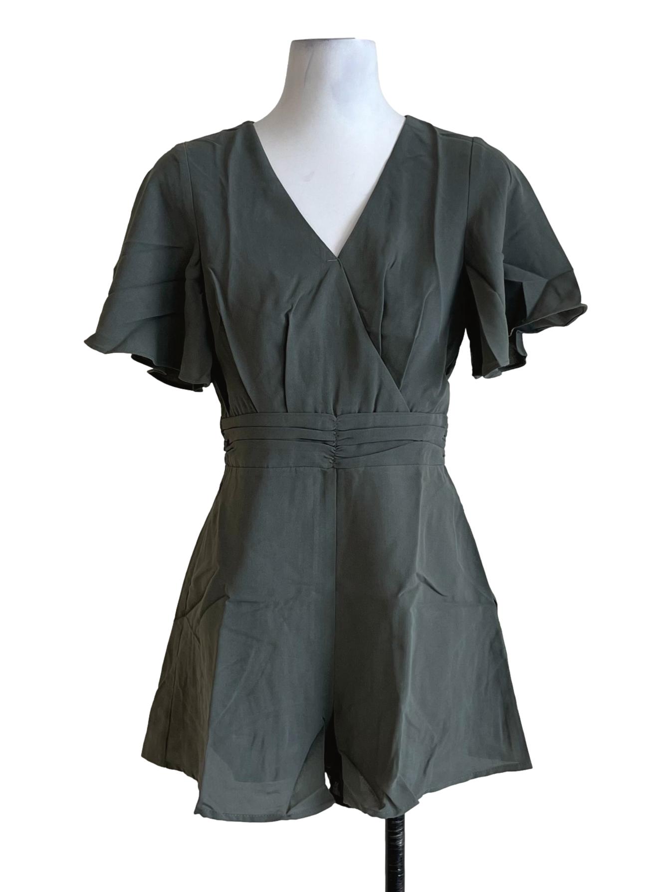 Sage Green Jay Flare Sleeve Romper