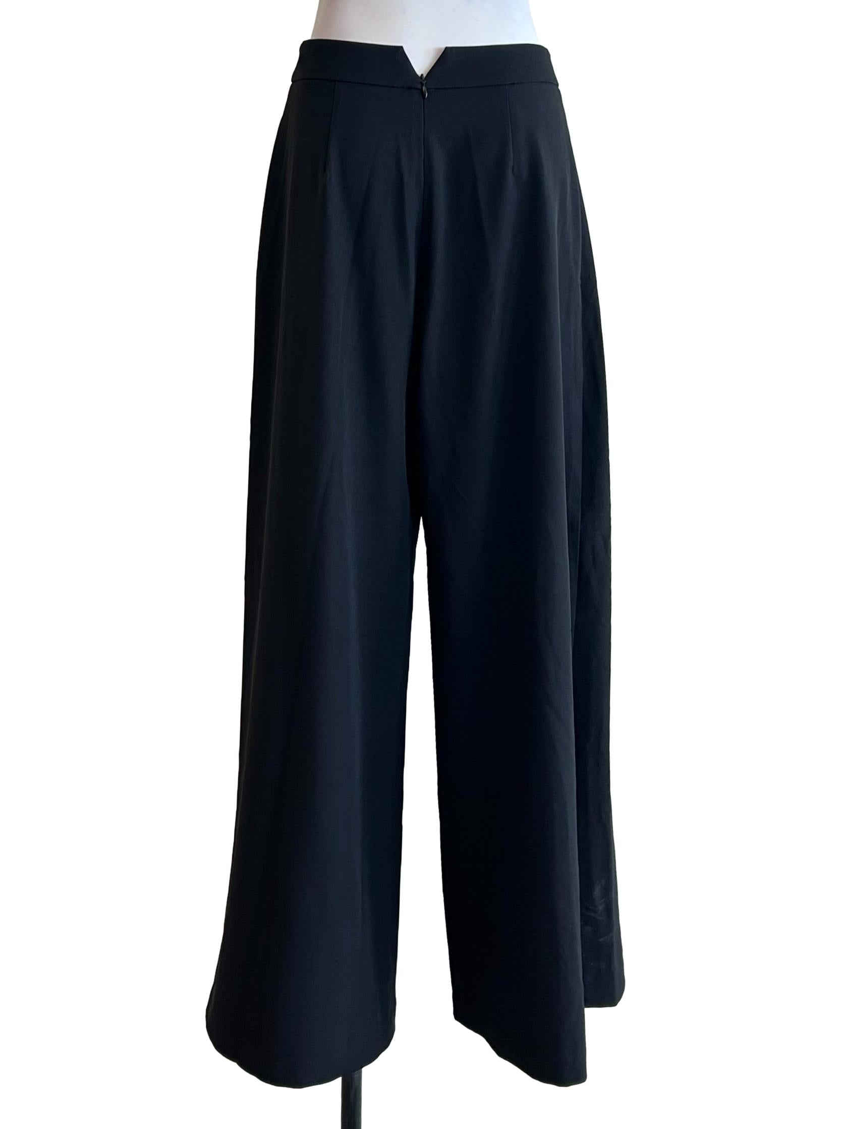 Black High Waisted Wide Trousers