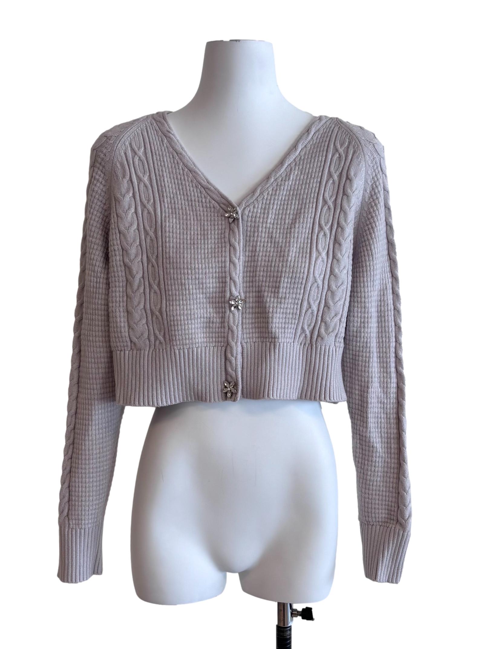 Pale Purple Knitted Cardigan