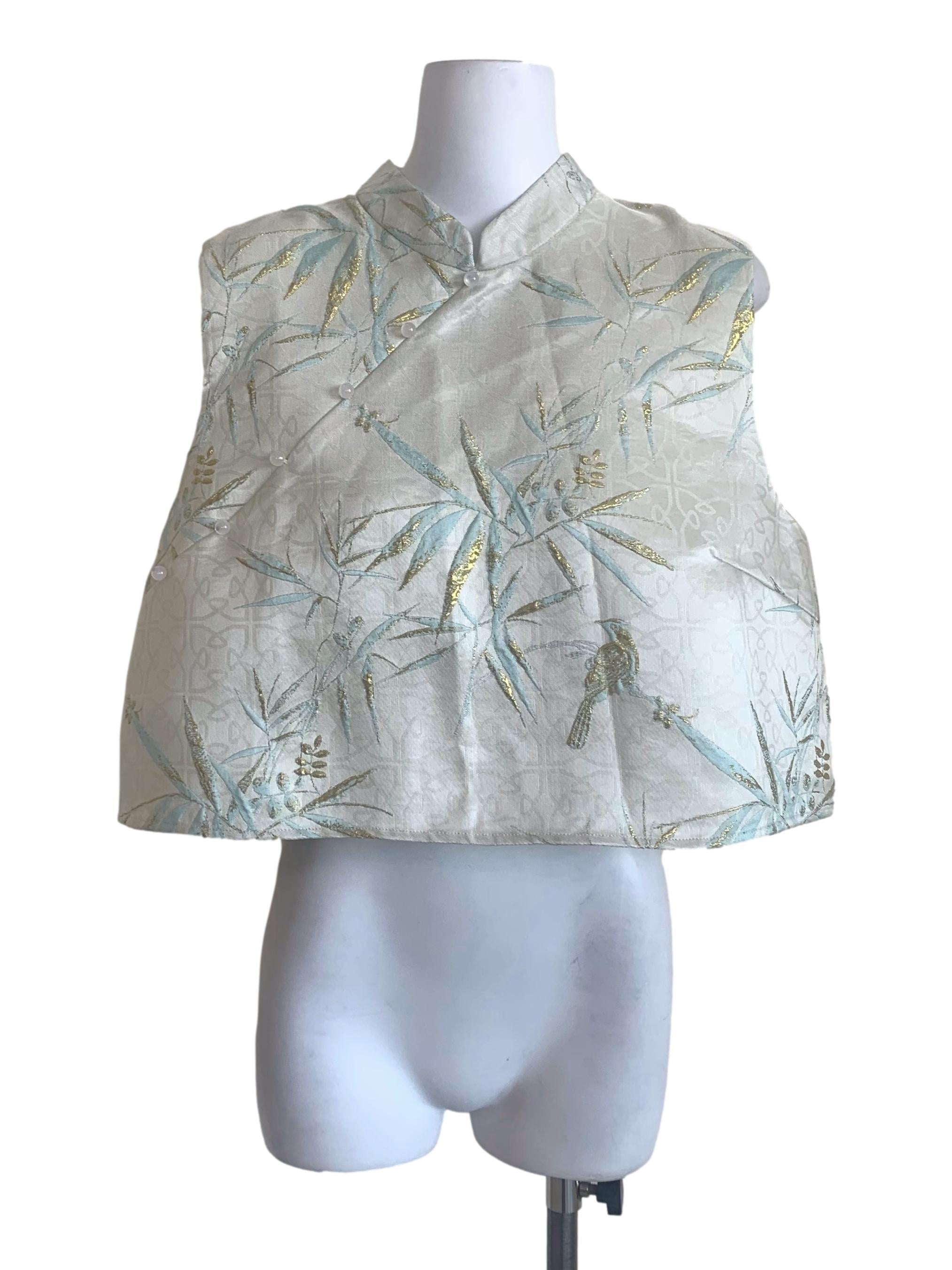 Pistachio Green Pattern Cheongsam Top