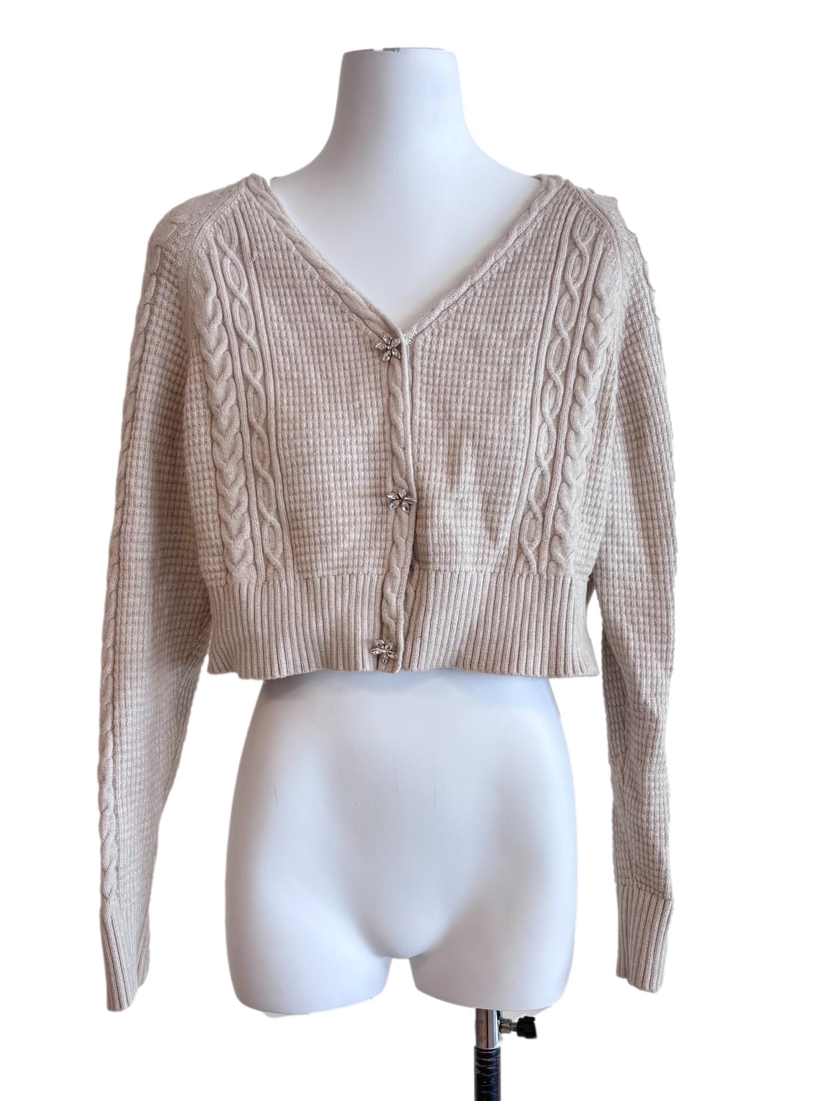 Nude Beige Knitted Cardigan