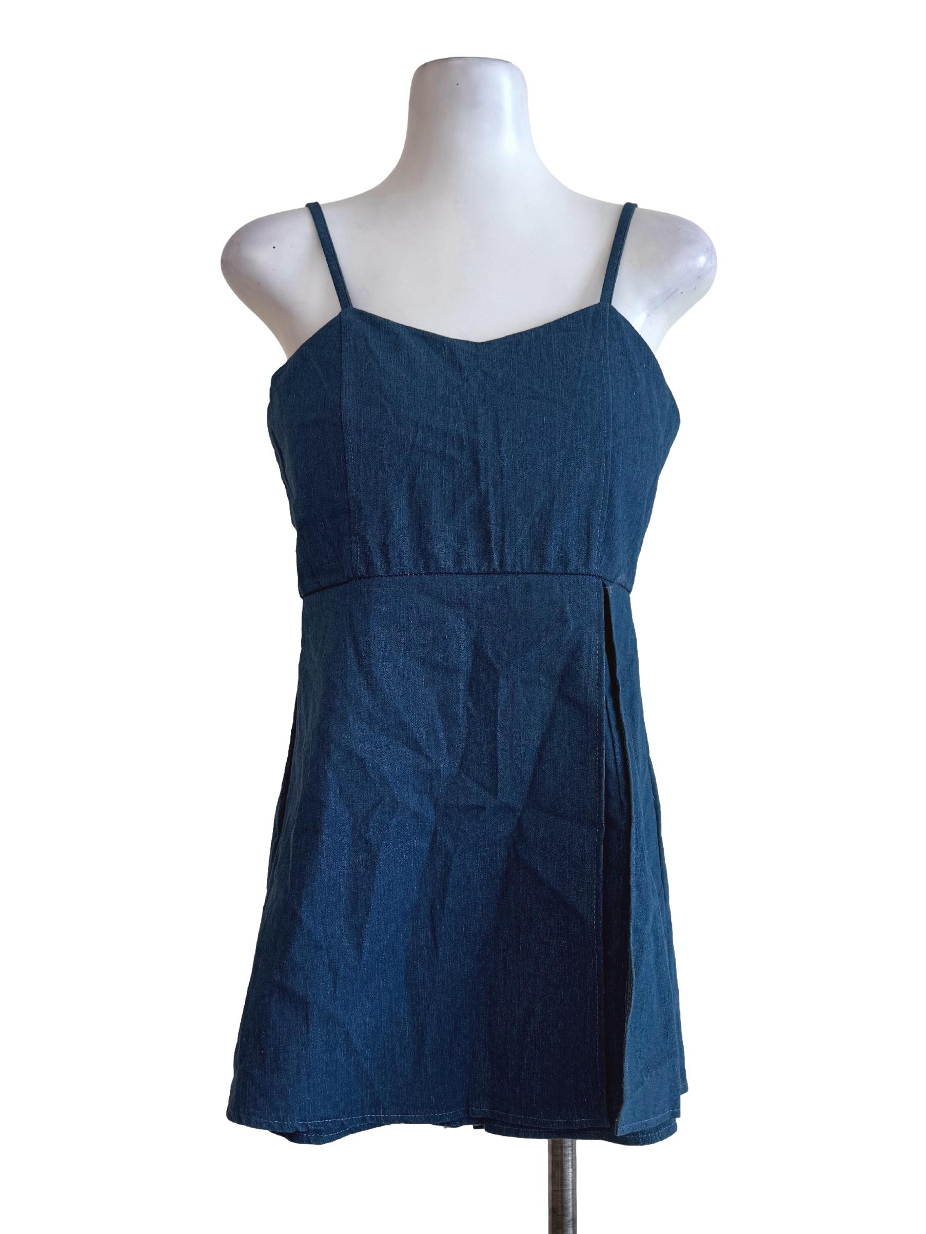 Pool Blue Denim Romper Dress