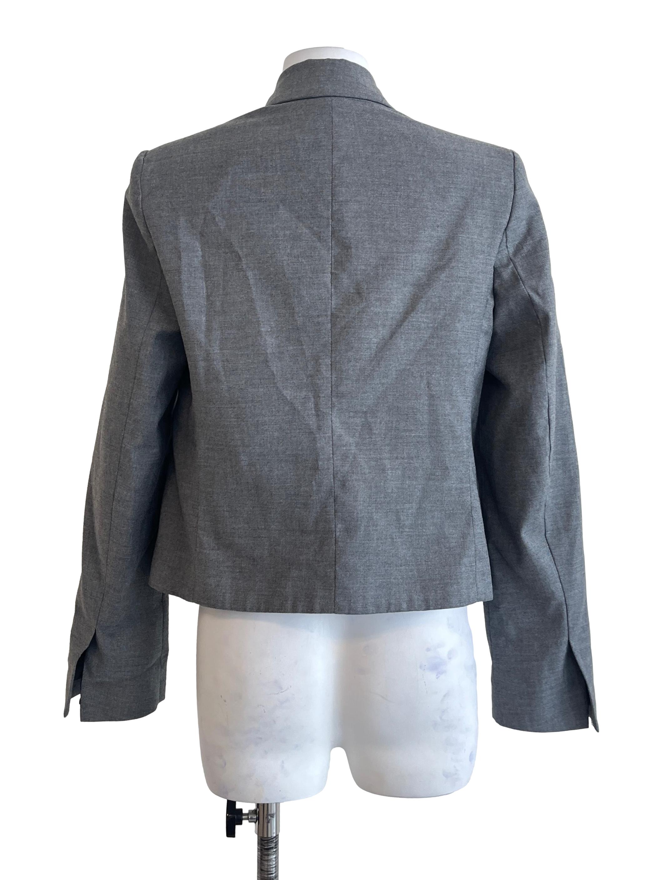 Fog Grey V-Neck Blazer