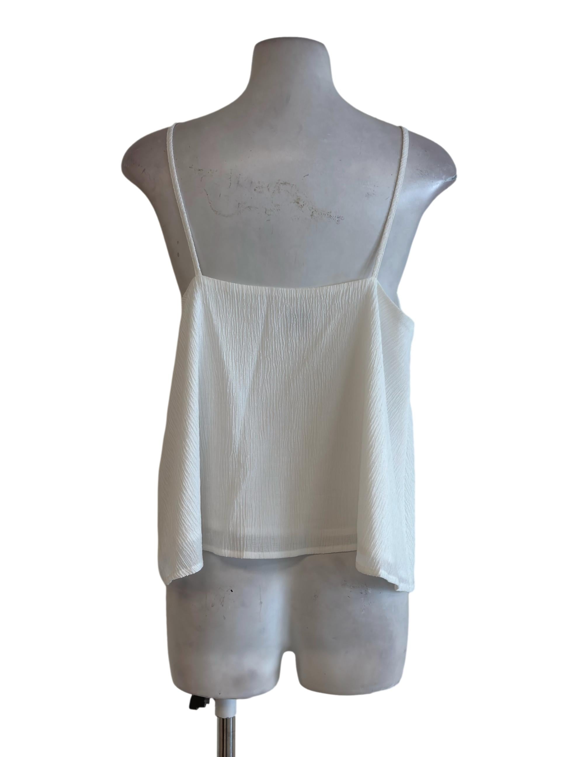 Daisy White Textured Cami Top