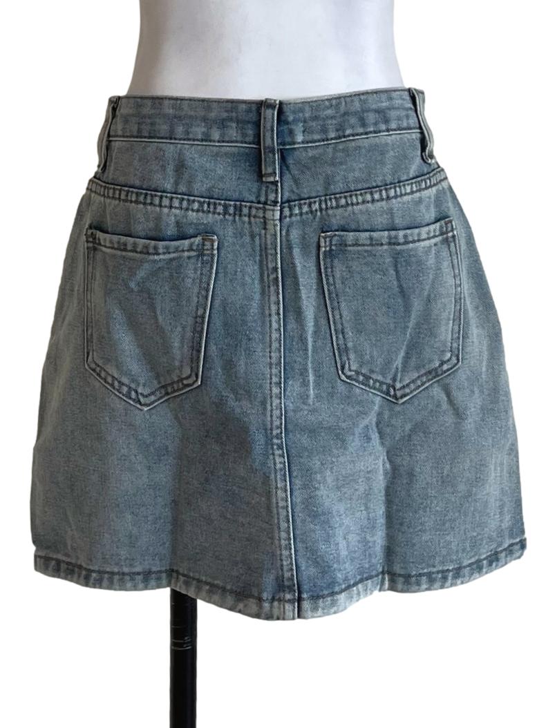 Blue Hendrix Cargo Denim Skirt