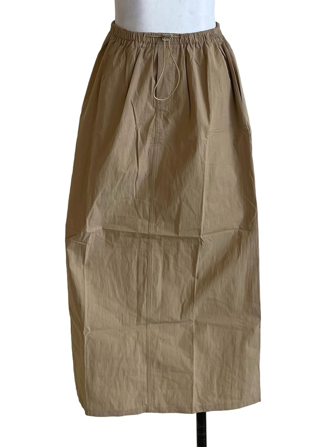 Beige Fallon Parachute Drawstring Skirt