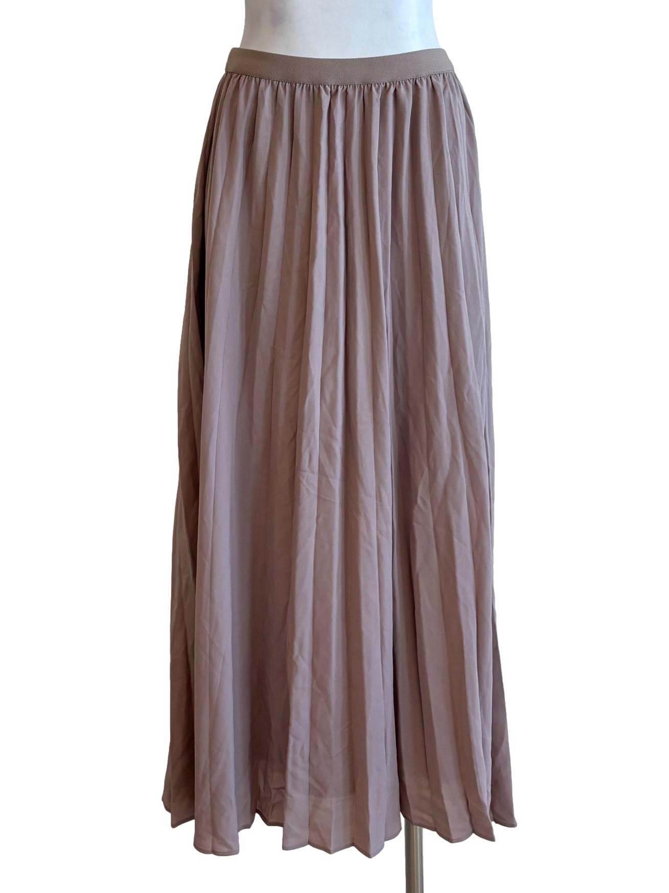 Puce Pink Pleated Chiffon Skirt