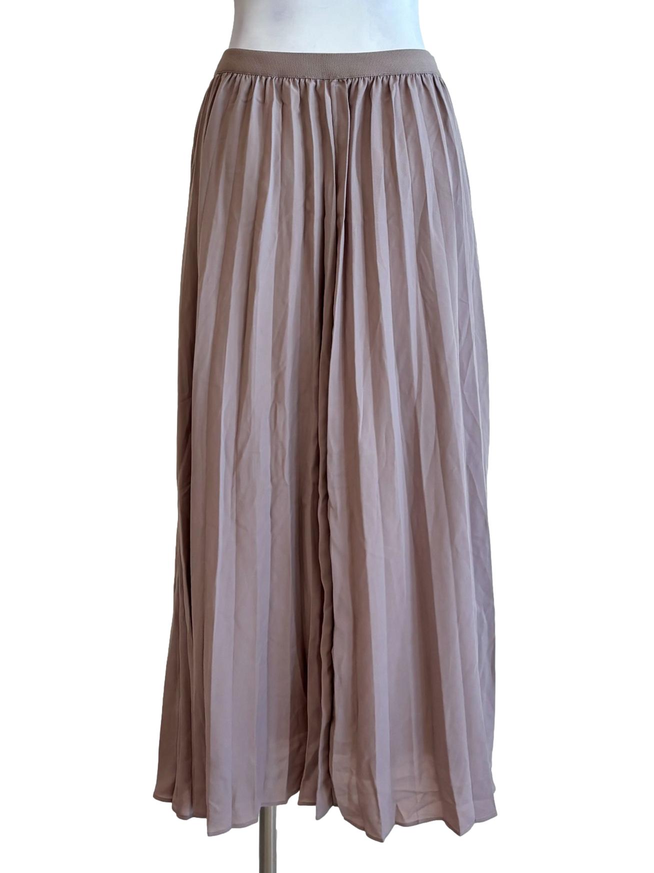 Puce Pink Pleated Chiffon Skirt