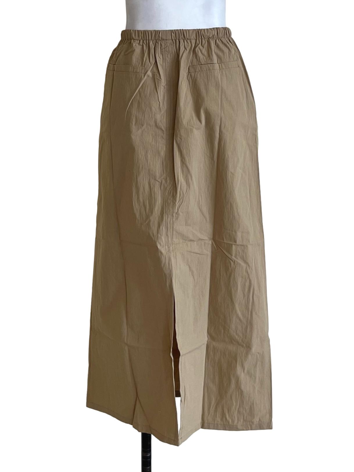 Beige Fallon Parachute Drawstring Skirt