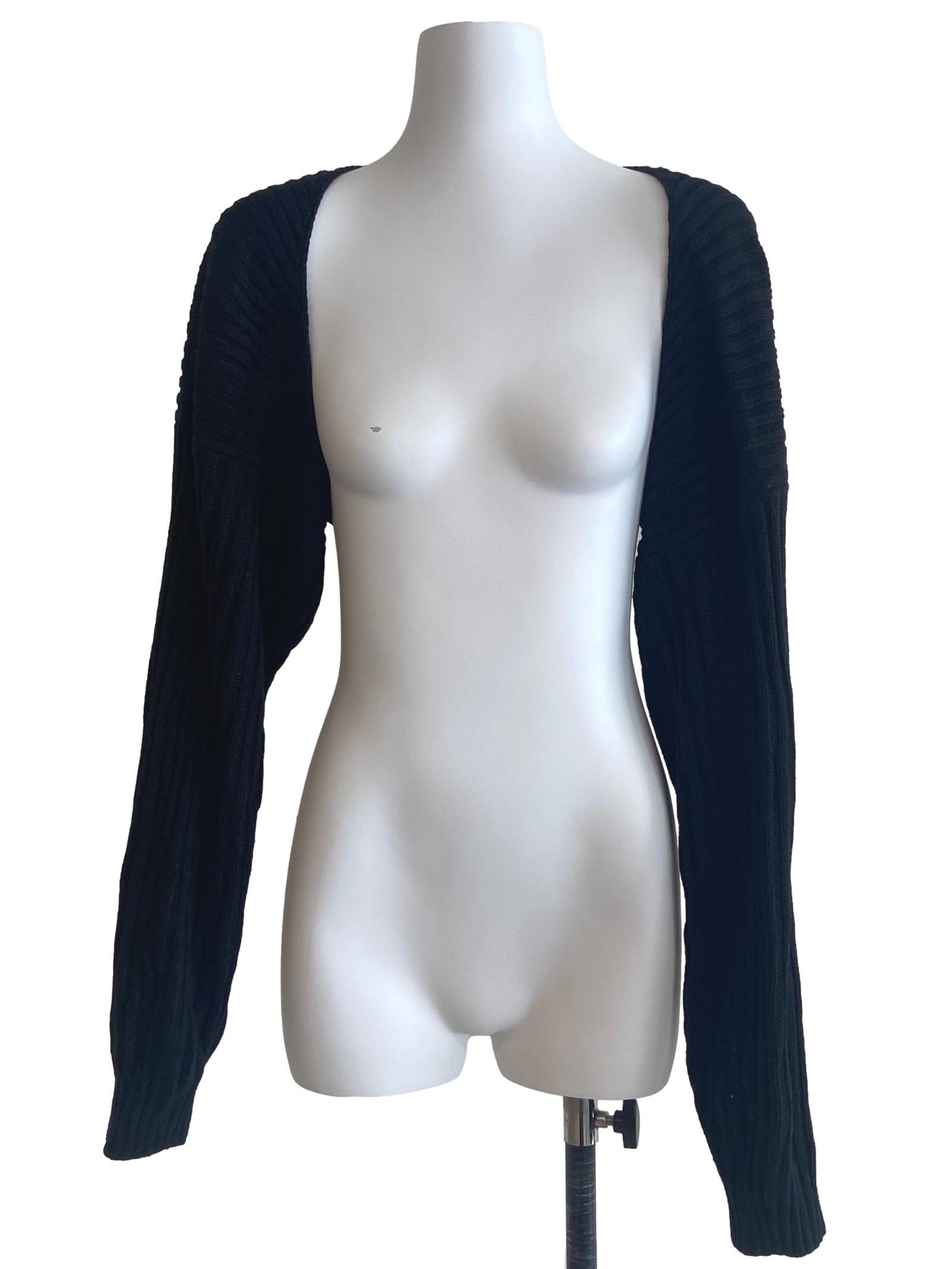 Black Pencil Stripe Crop Bolero
