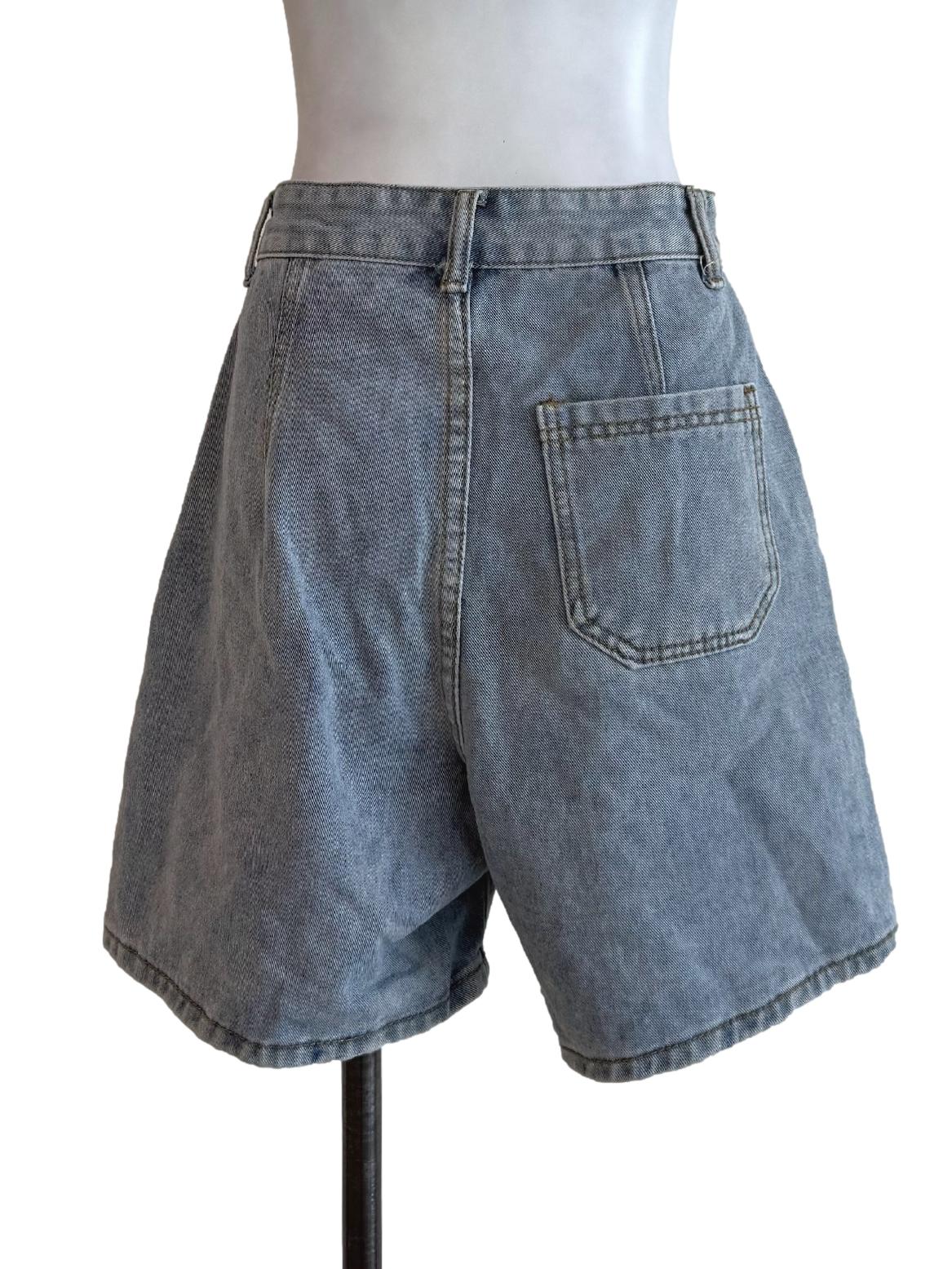 Wash Denim Short Pants