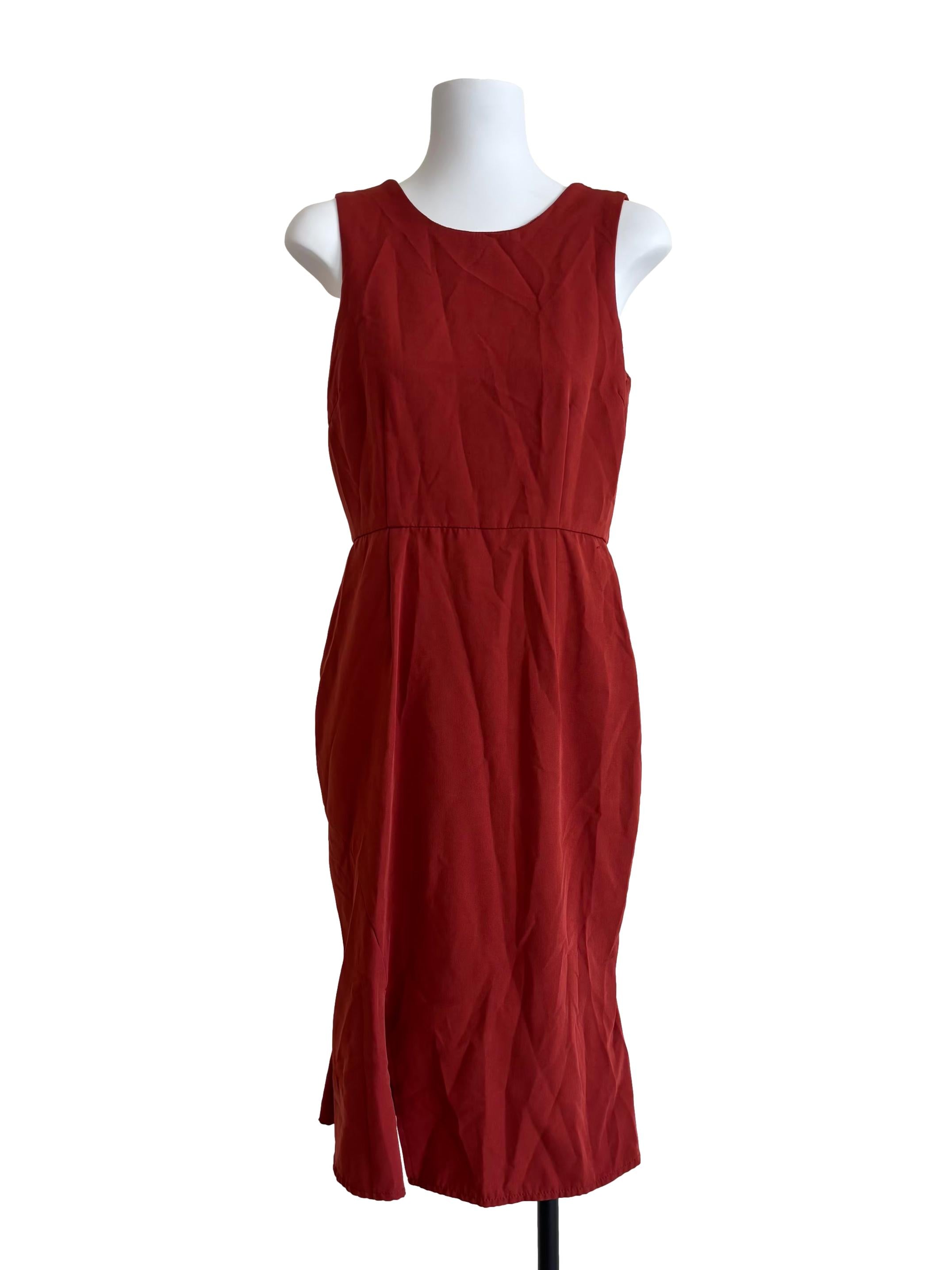 Brick Red Pencil Dress