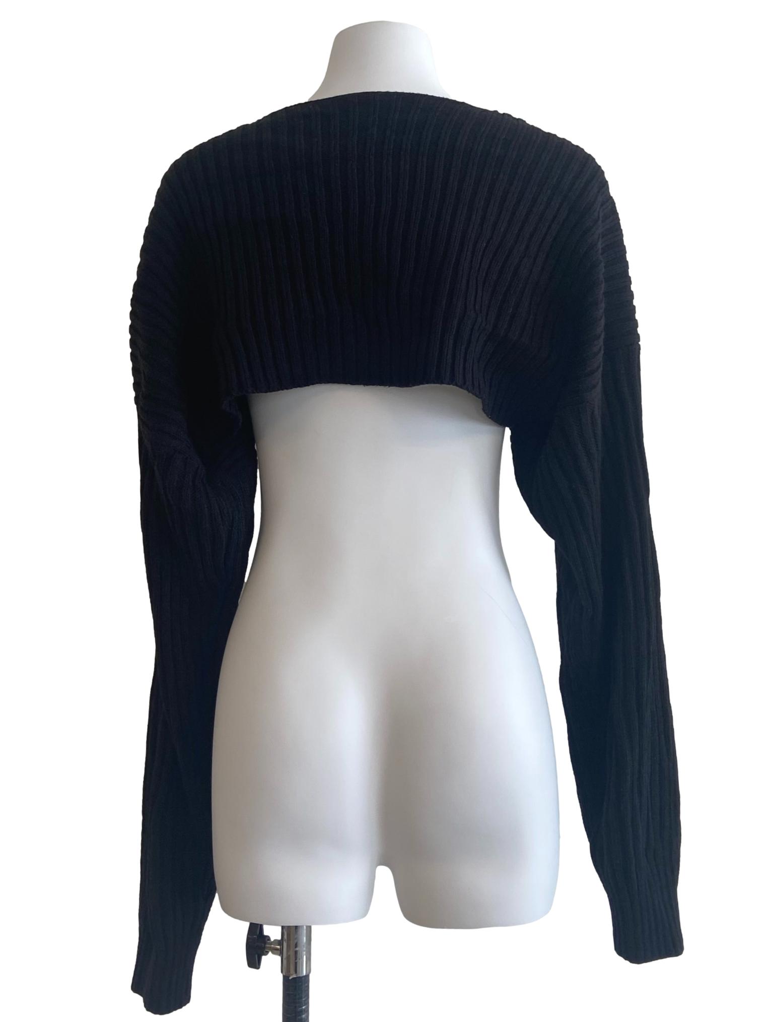 Black Pencil Stripe Crop Bolero