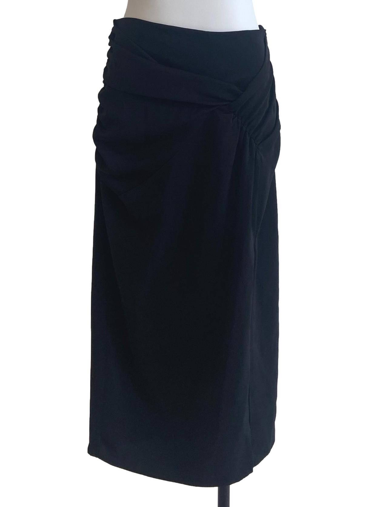Black Slit Tube Skirt