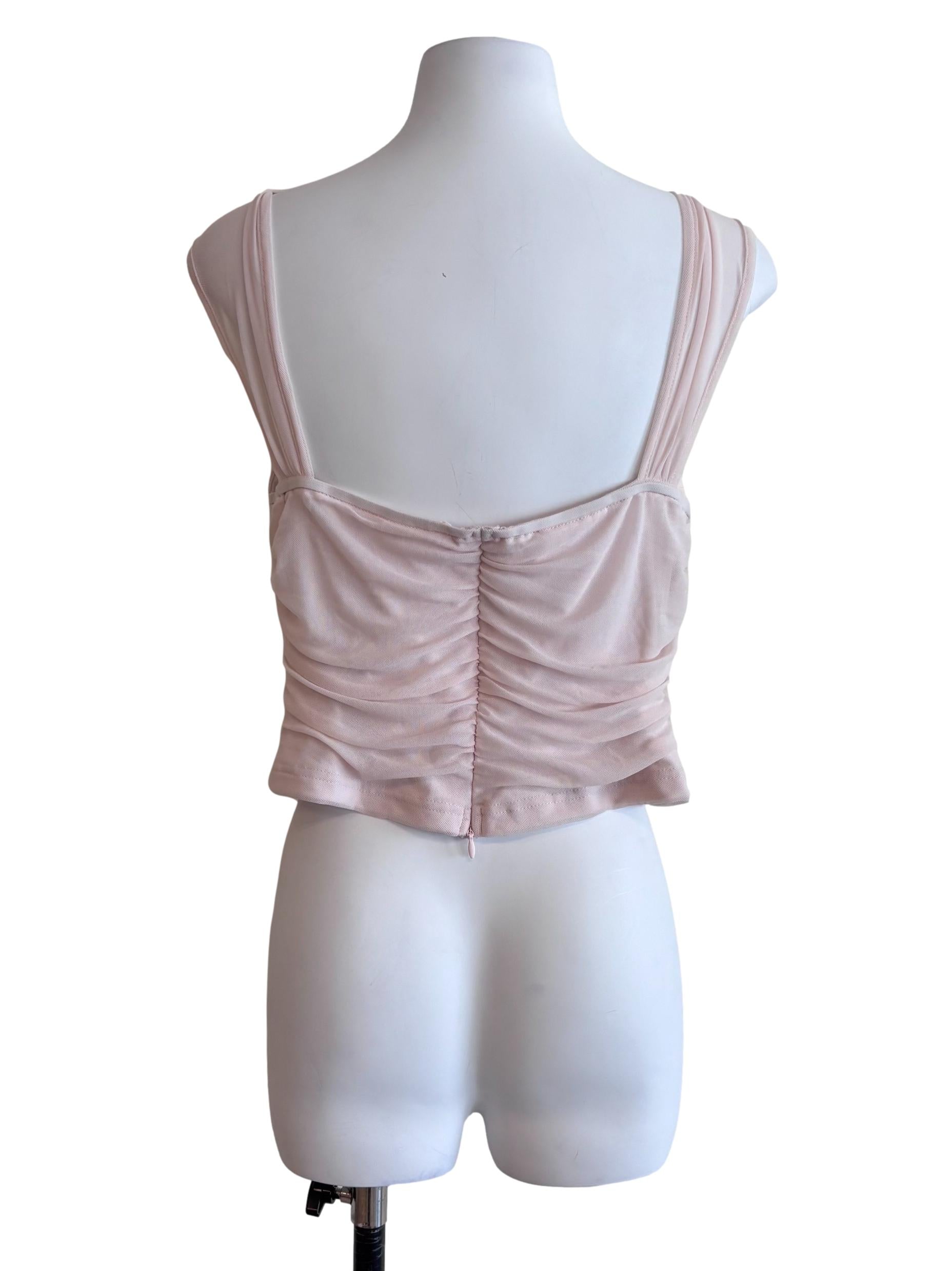 Light Pink Lace Detail Sleeveless Top