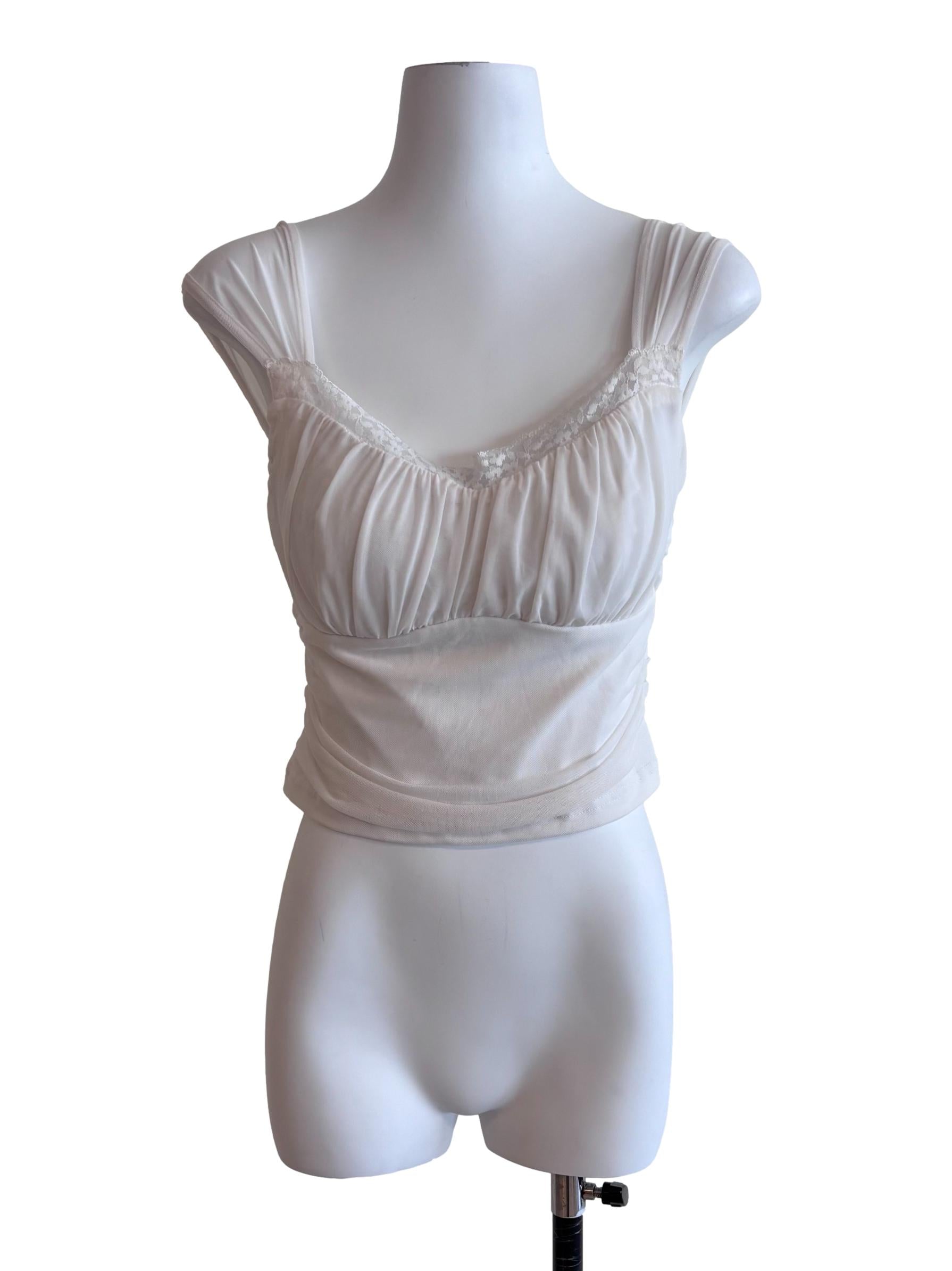 Daisy White Lace Detail Sleeveless Top