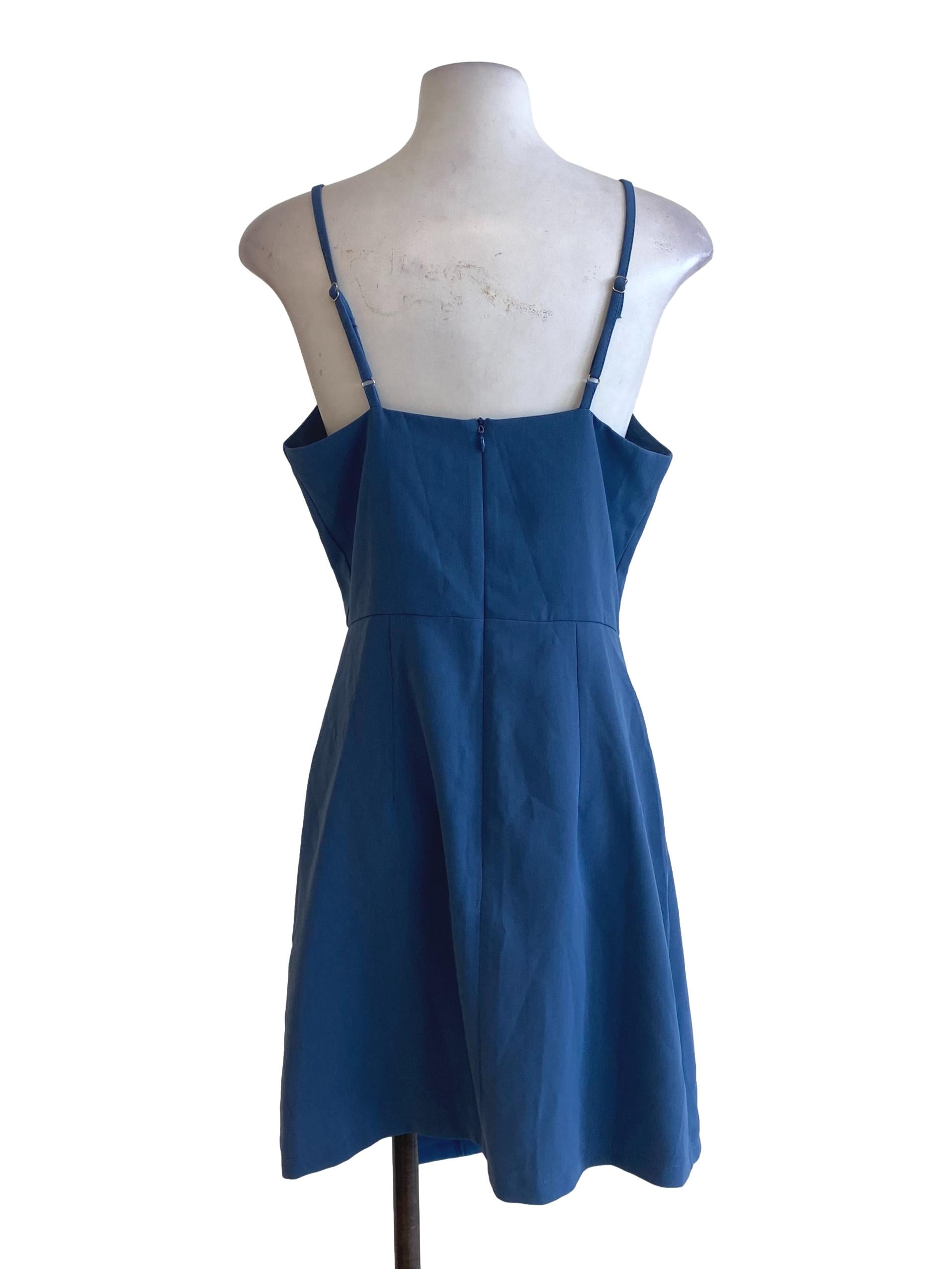 Blue Button Shift Dress