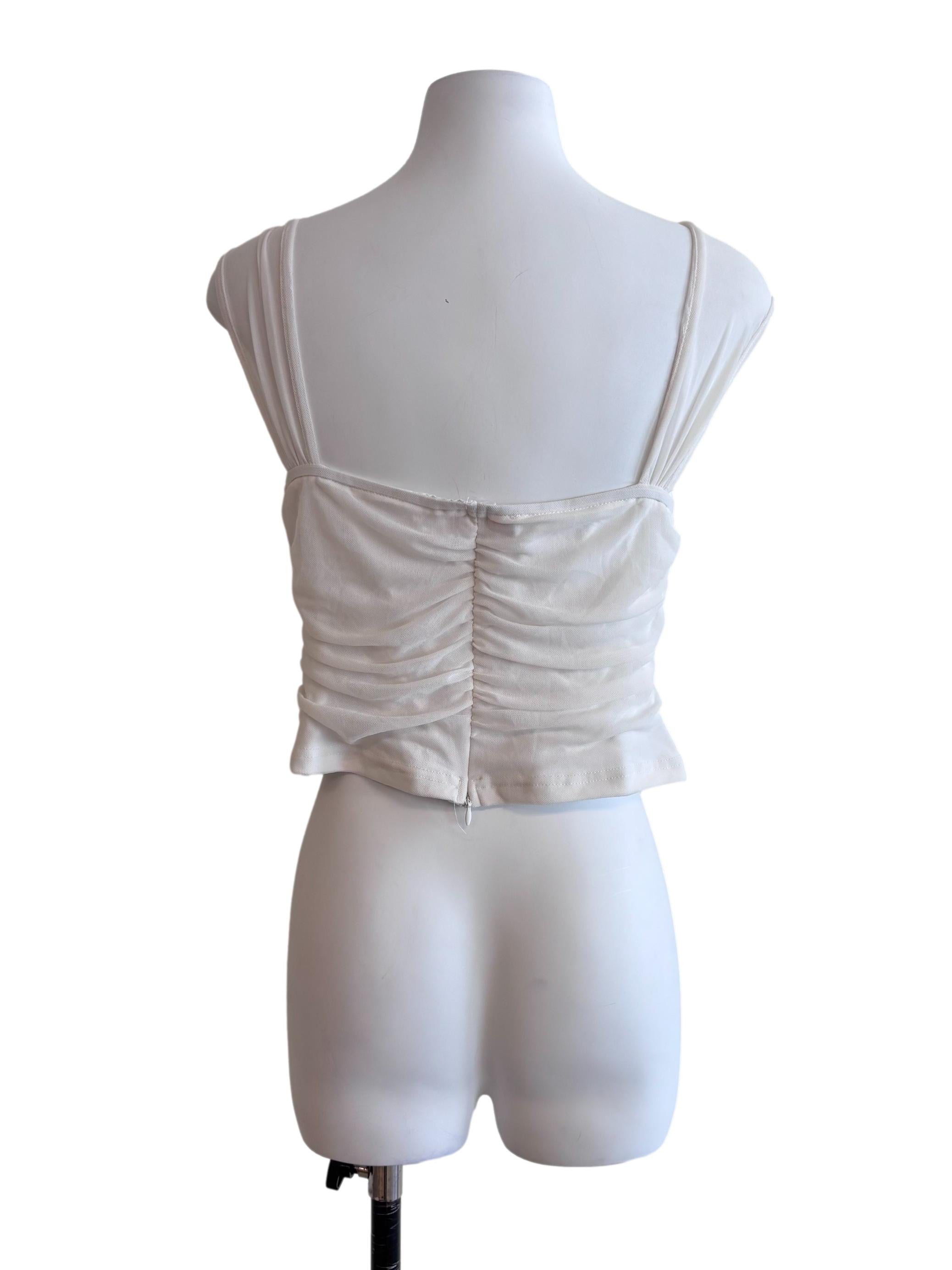 Daisy White Lace Detail Sleeveless Top