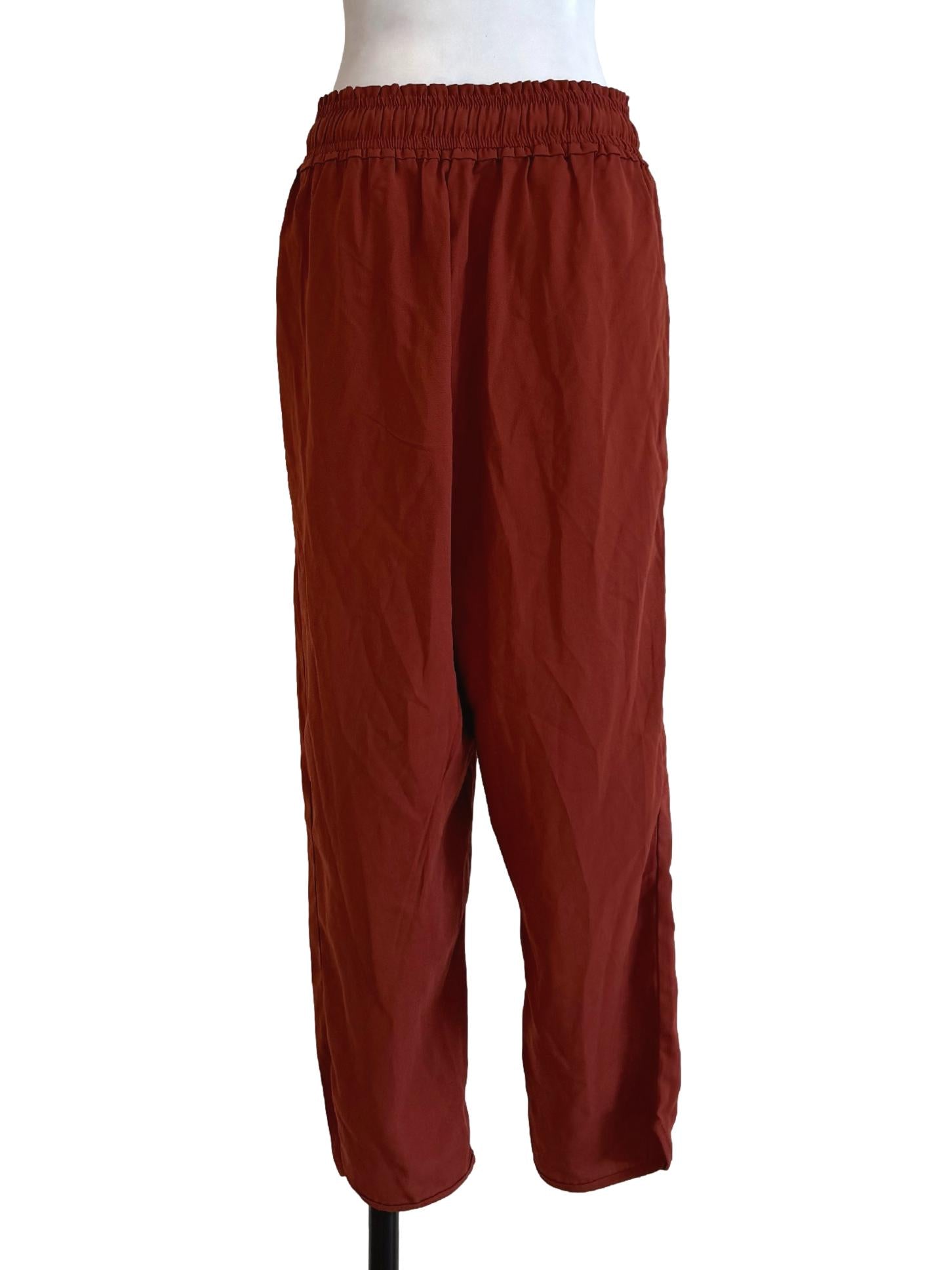 Brick Brown Carrot Cut Pants
