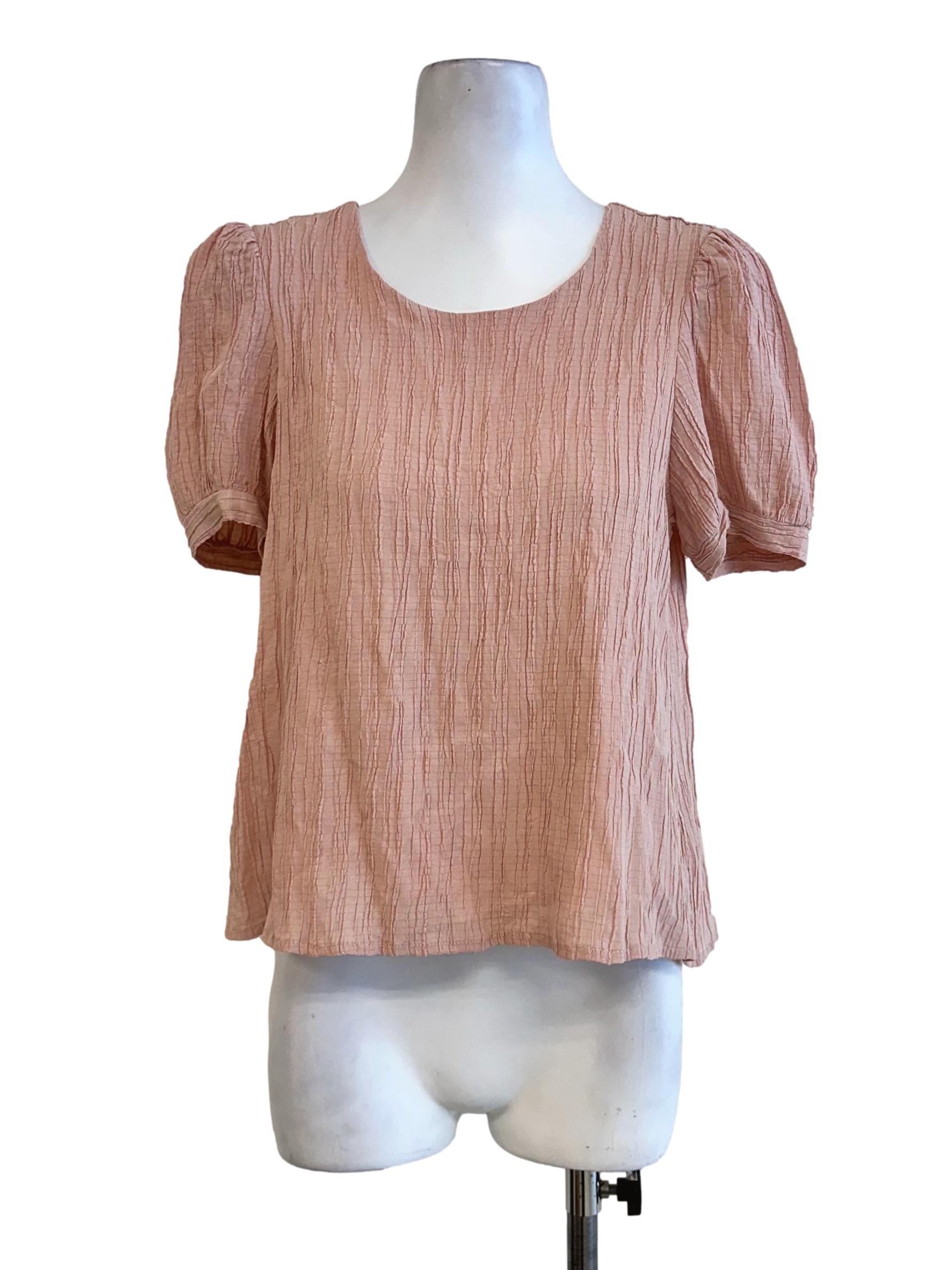 Peach Pink Textured Top