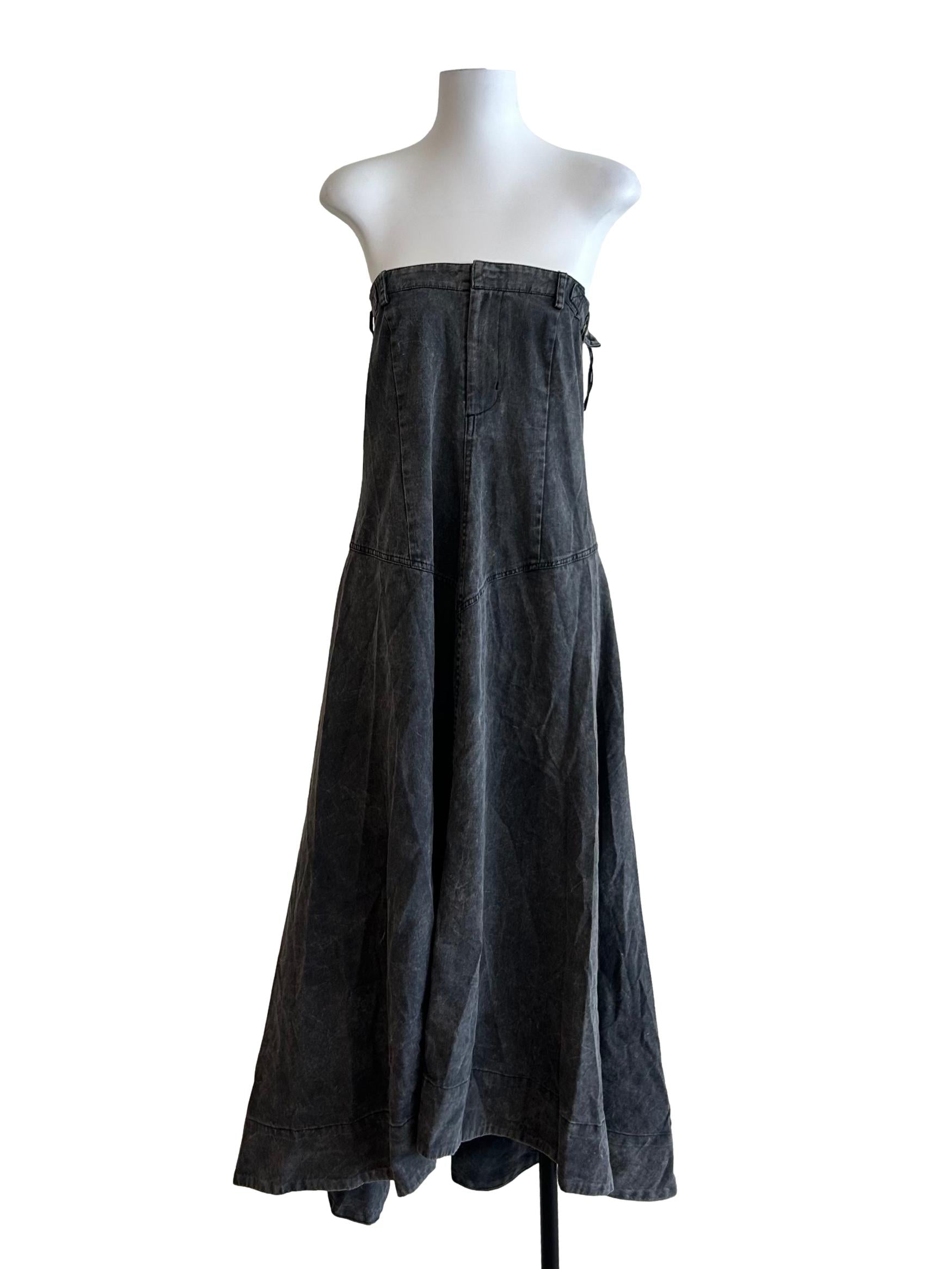 Washed Grey Denim Dress
