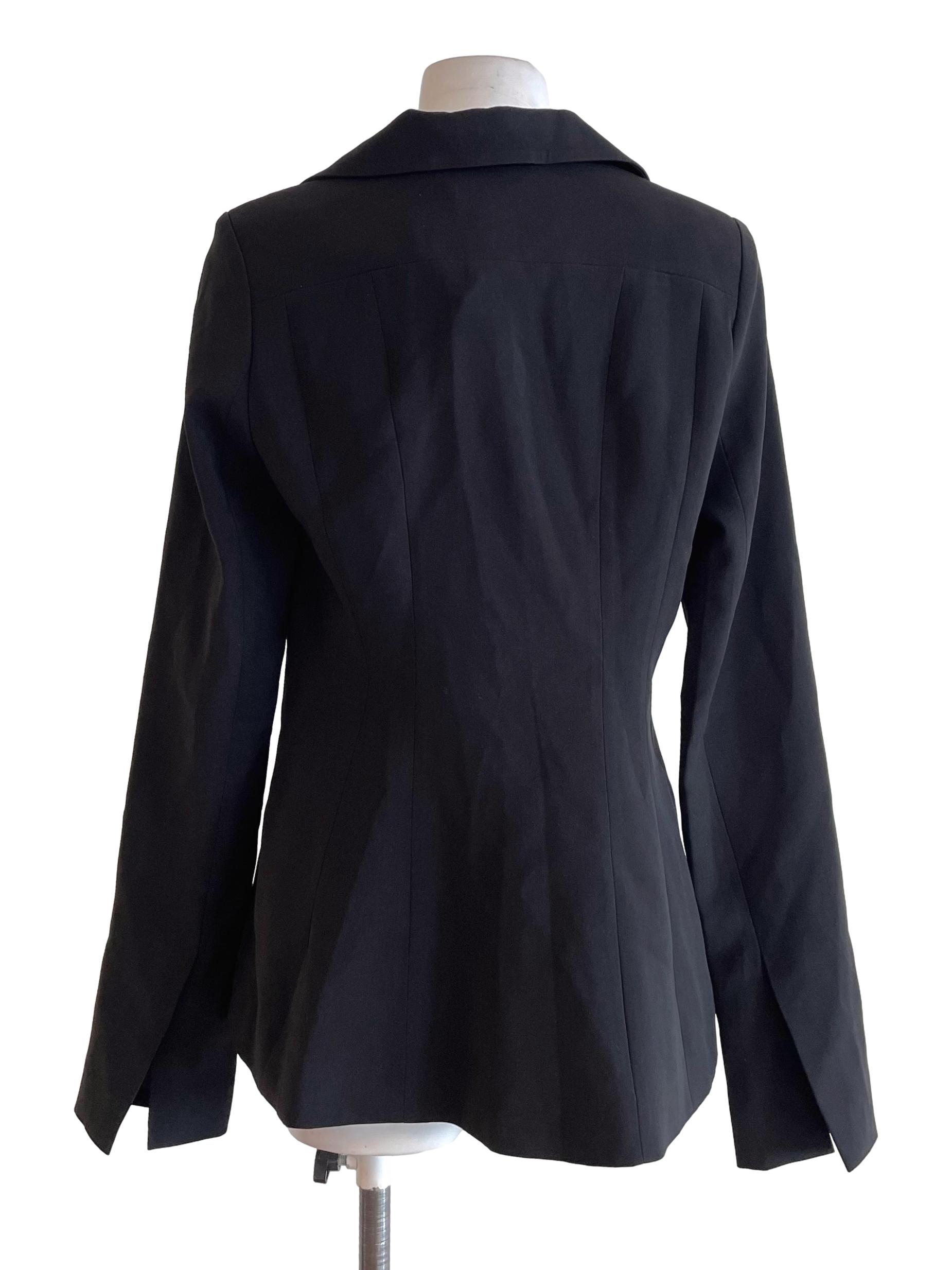 Black Fit One Button Blazer