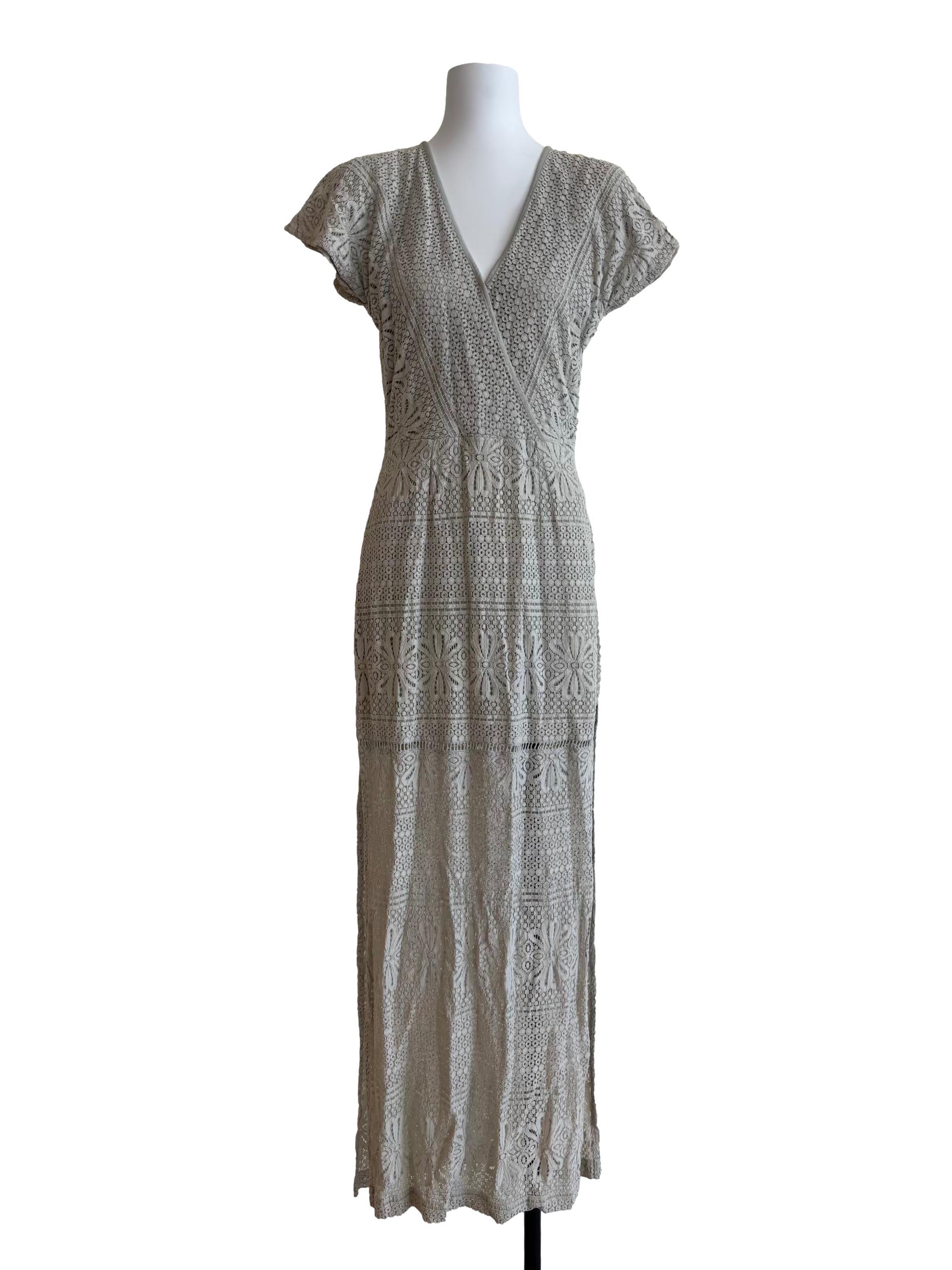 Light Sage Green Bodycon Lace Dress