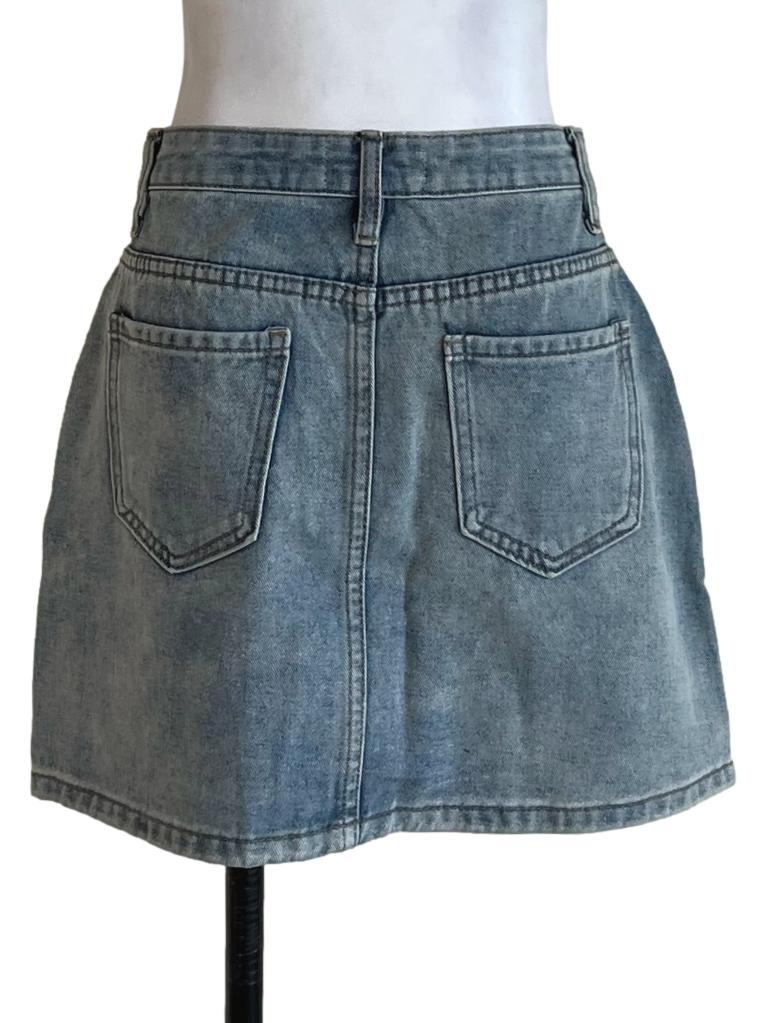 Blue Hendrix Cargo Denim Skirt