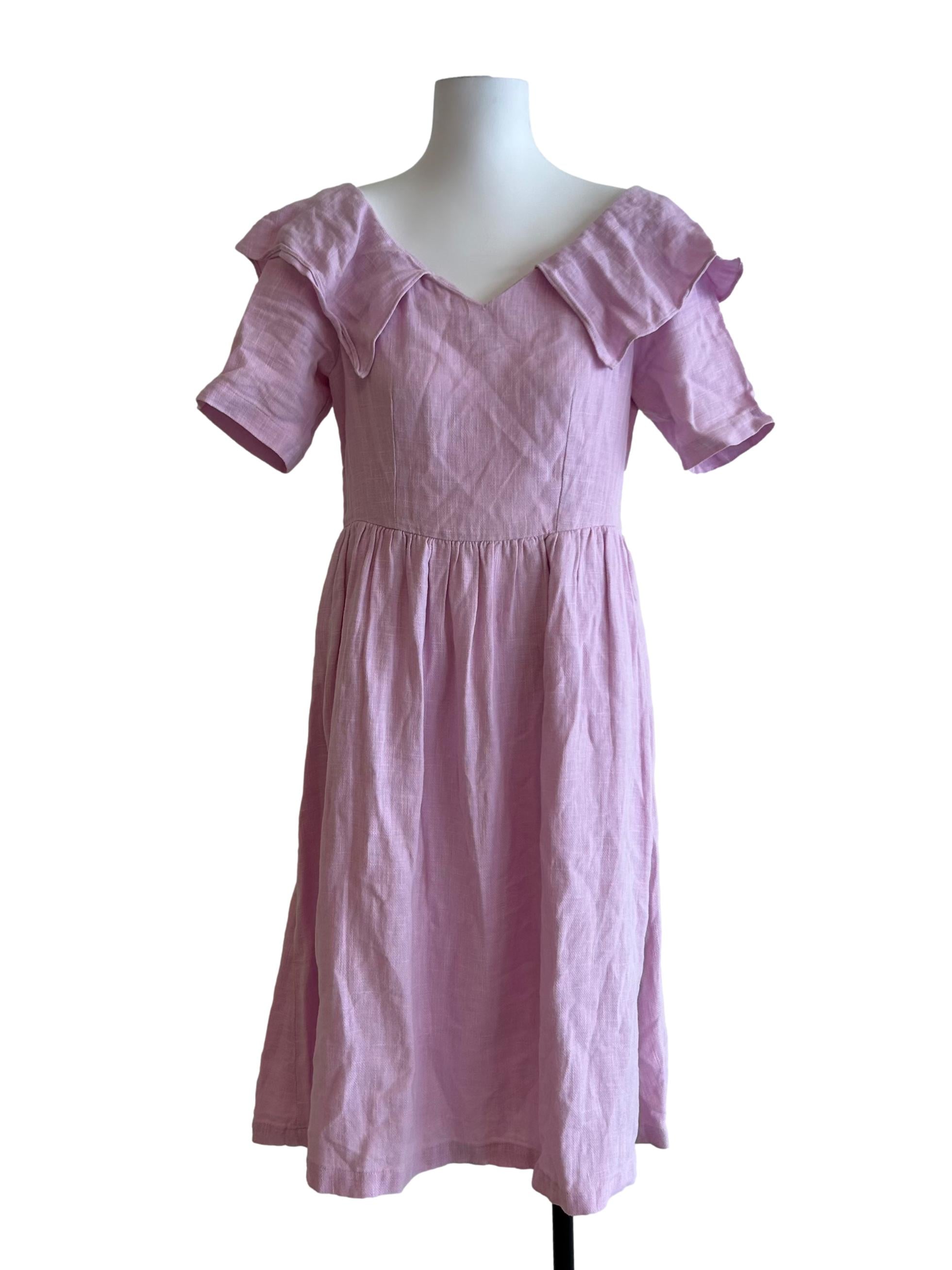 Lavender Purple Short Sleeve Dress