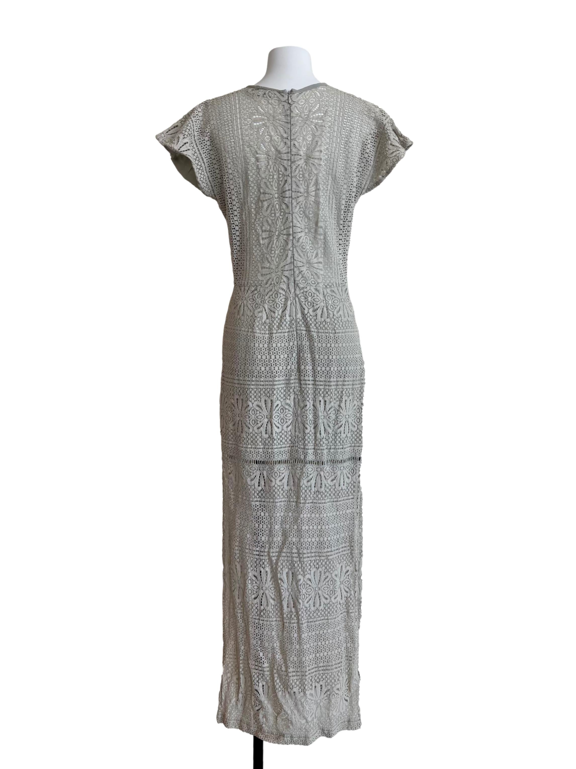 Light Sage Green Bodycon Lace Dress