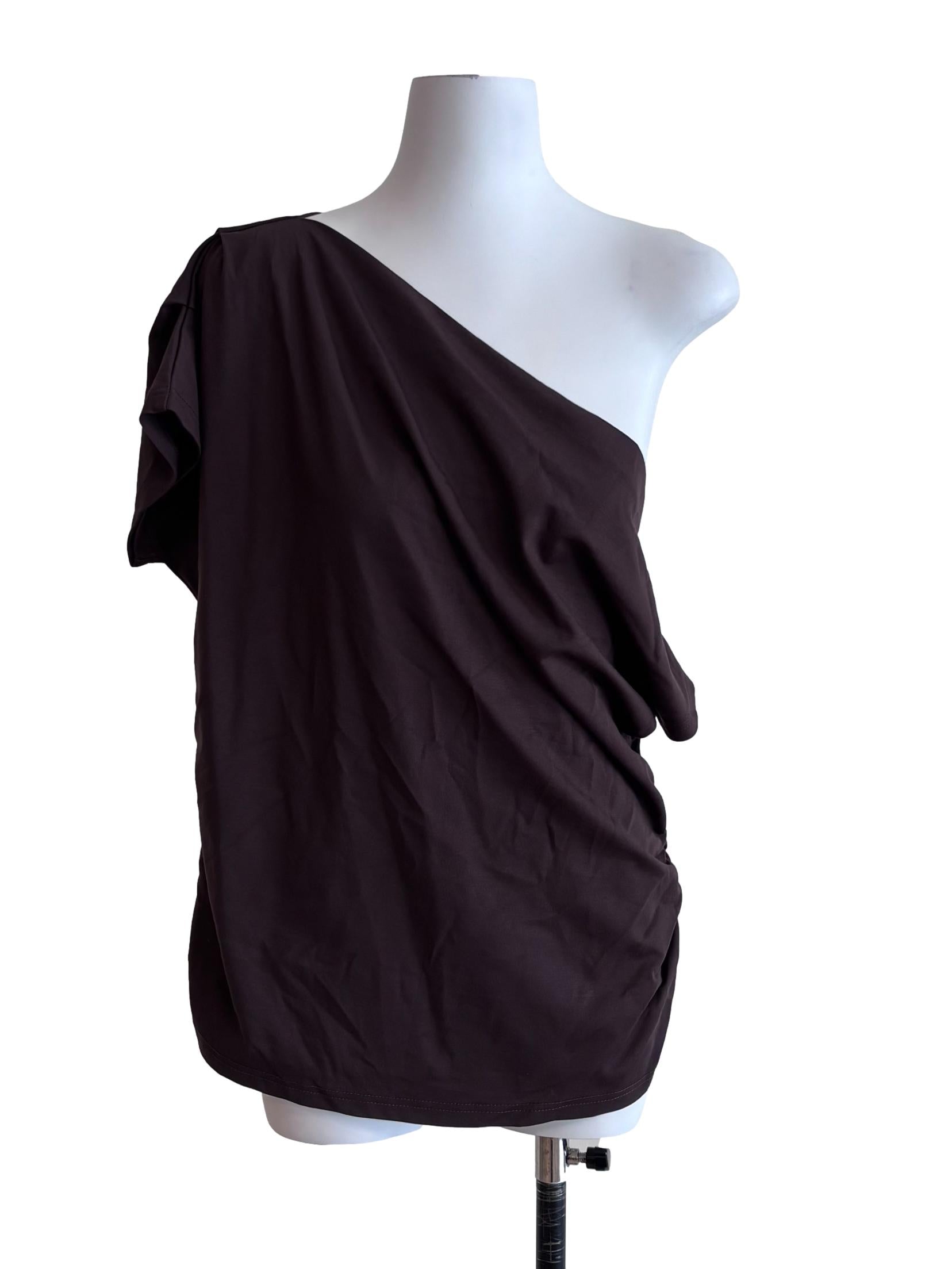 Dark Brown Off Shoulder Top