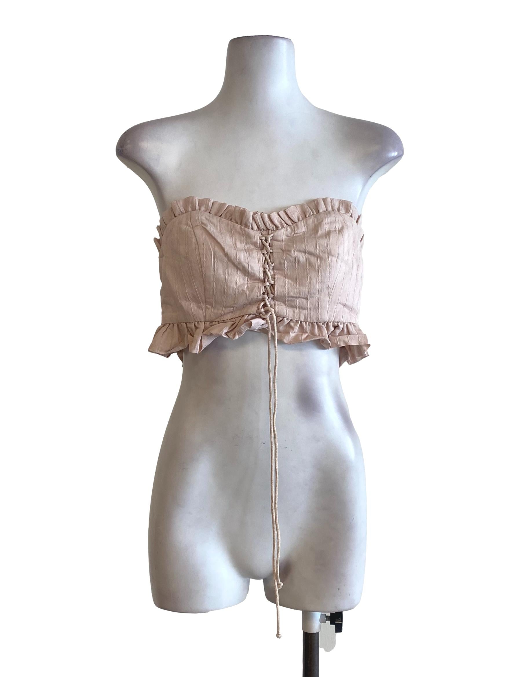 Pink Strapless Top