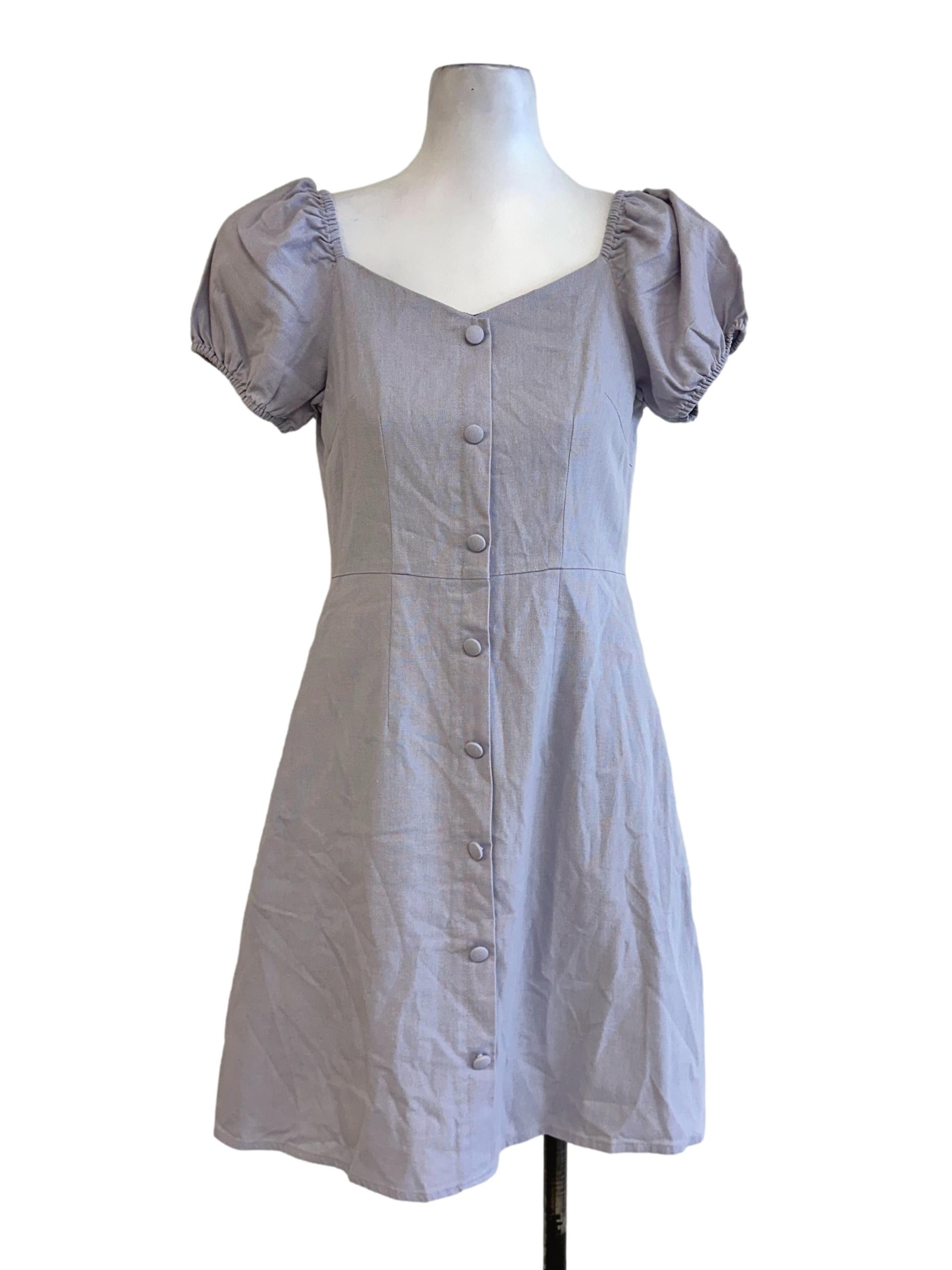 Heather Purple Plain Dress
