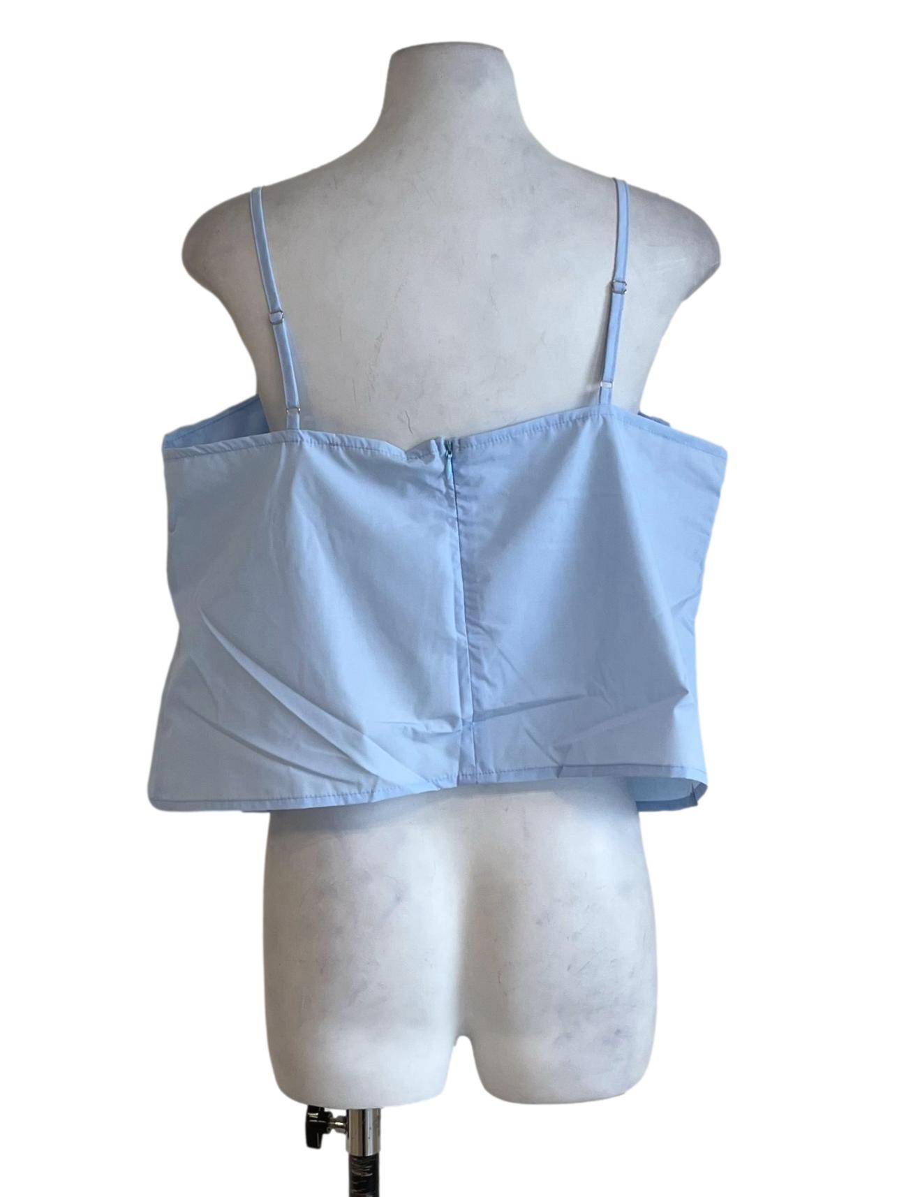 Blue Gigi Ribbon Spag Top