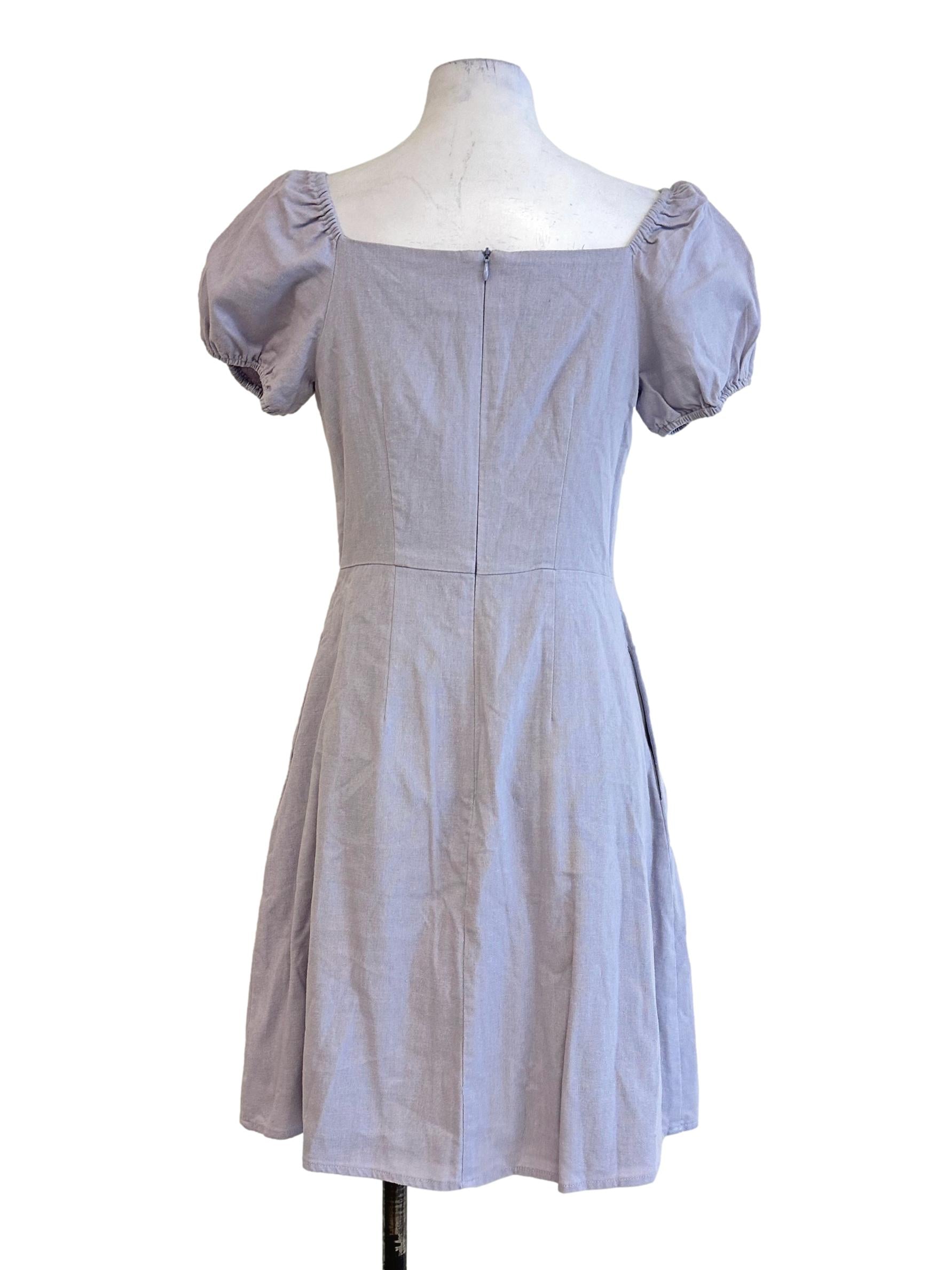 Heather Purple Plain Dress