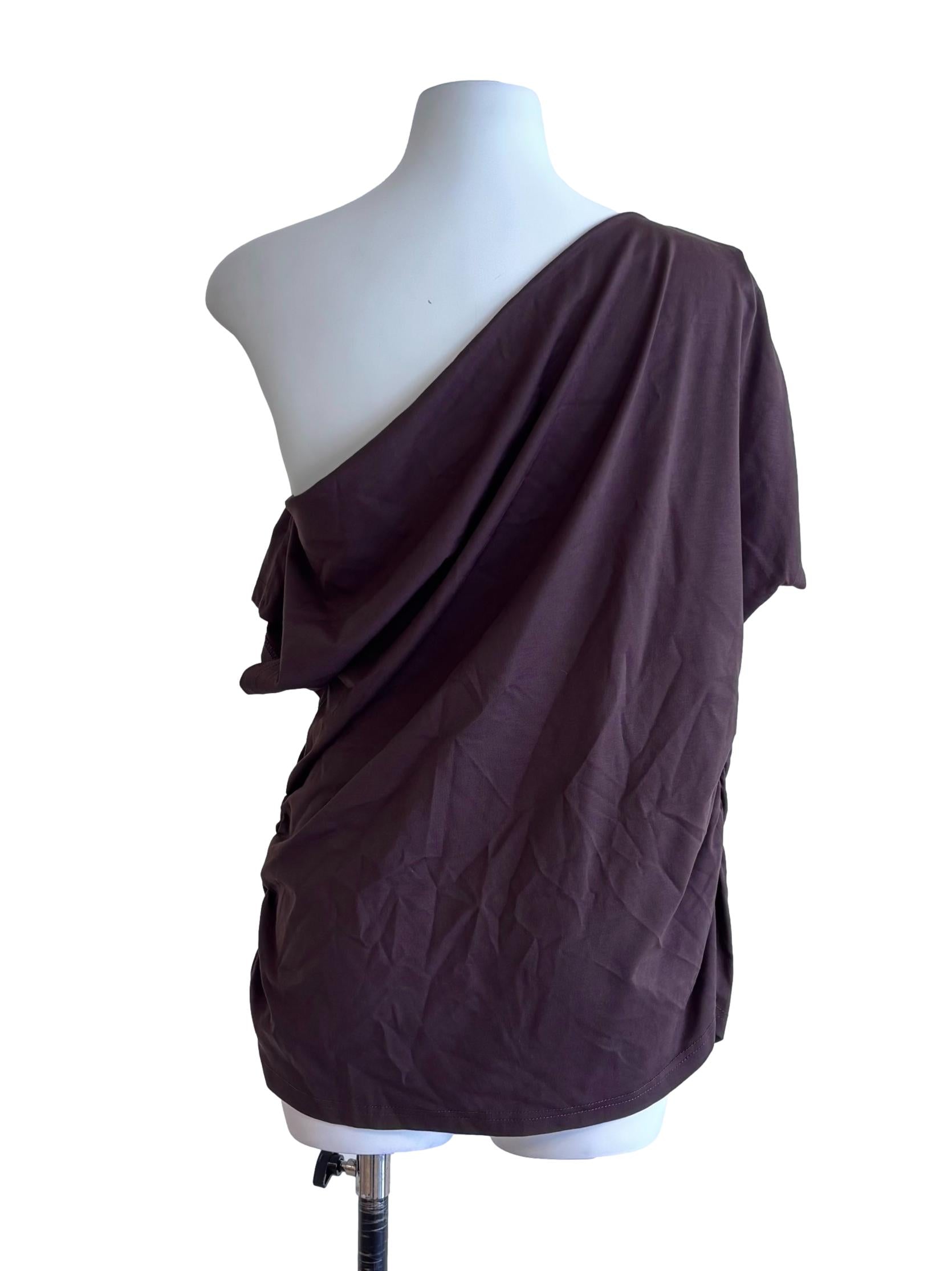 Dark Brown Off Shoulder Top