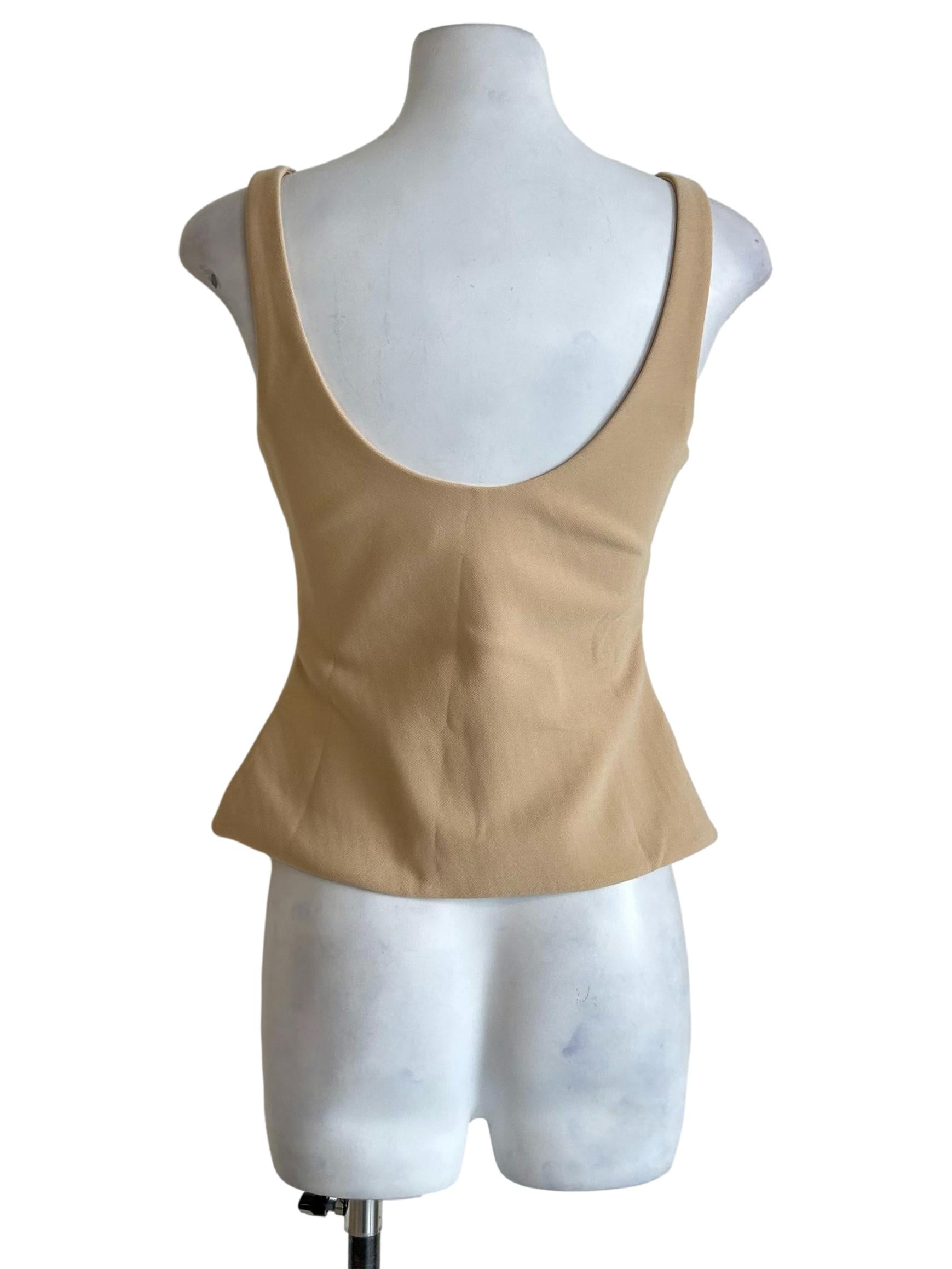 Tan V Neck Crop Top