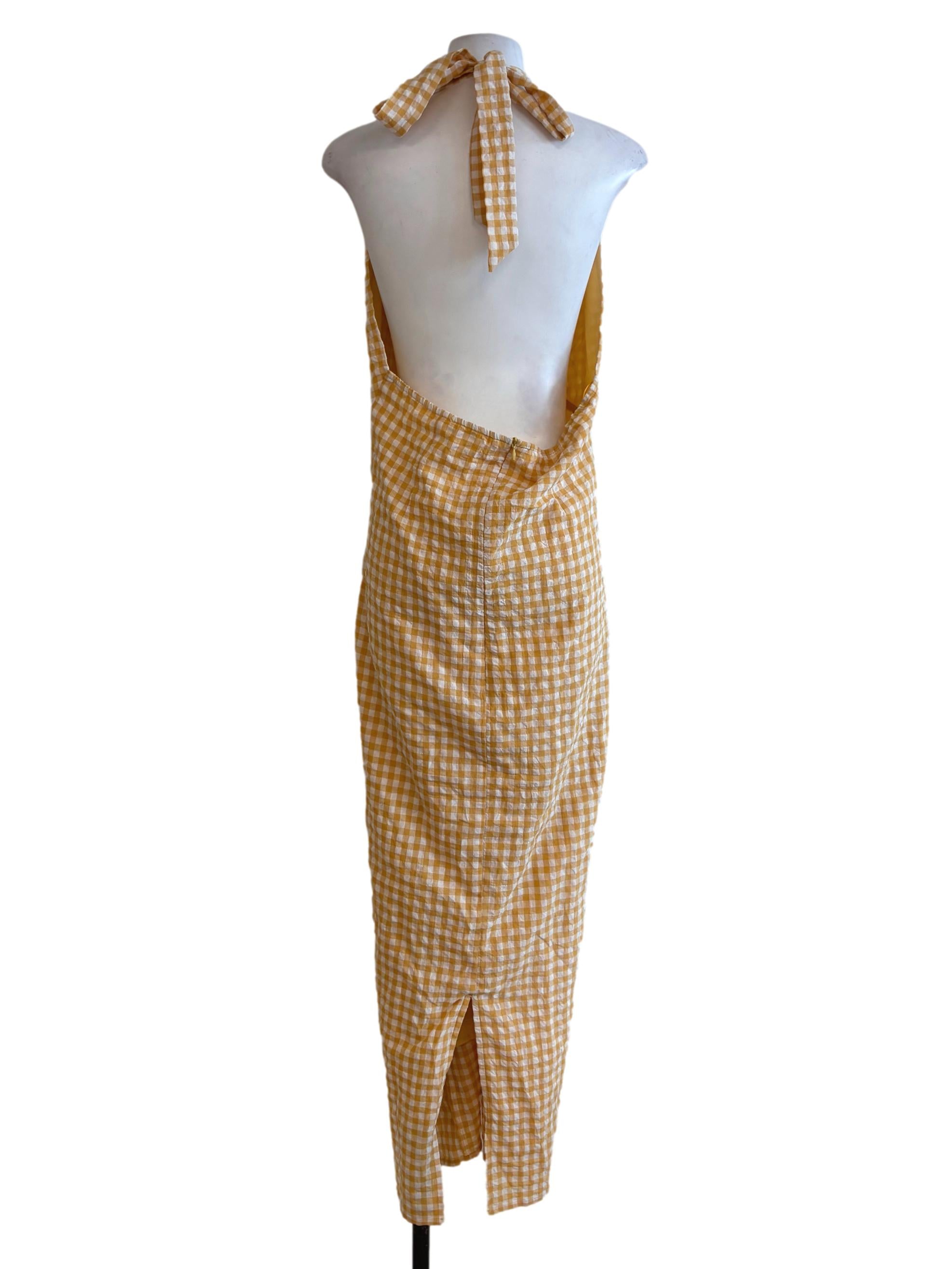 Yellow Gingham Deep V Sundress