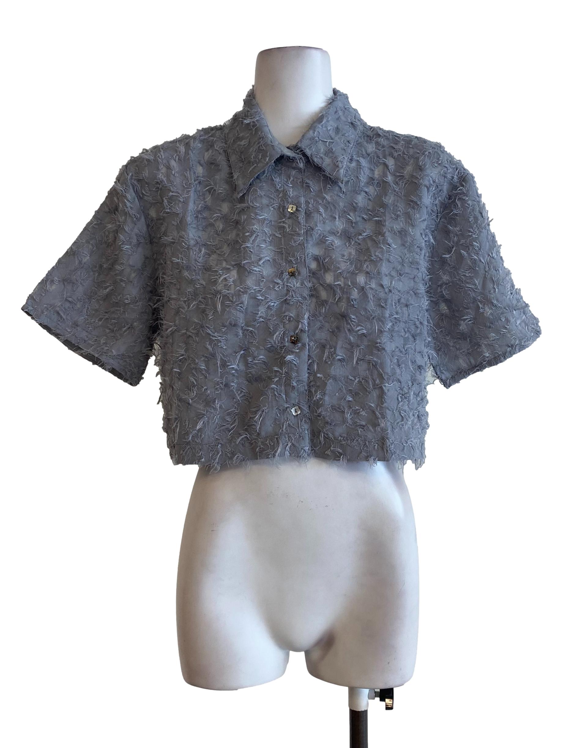 Dusty Blue Rustle Blouse