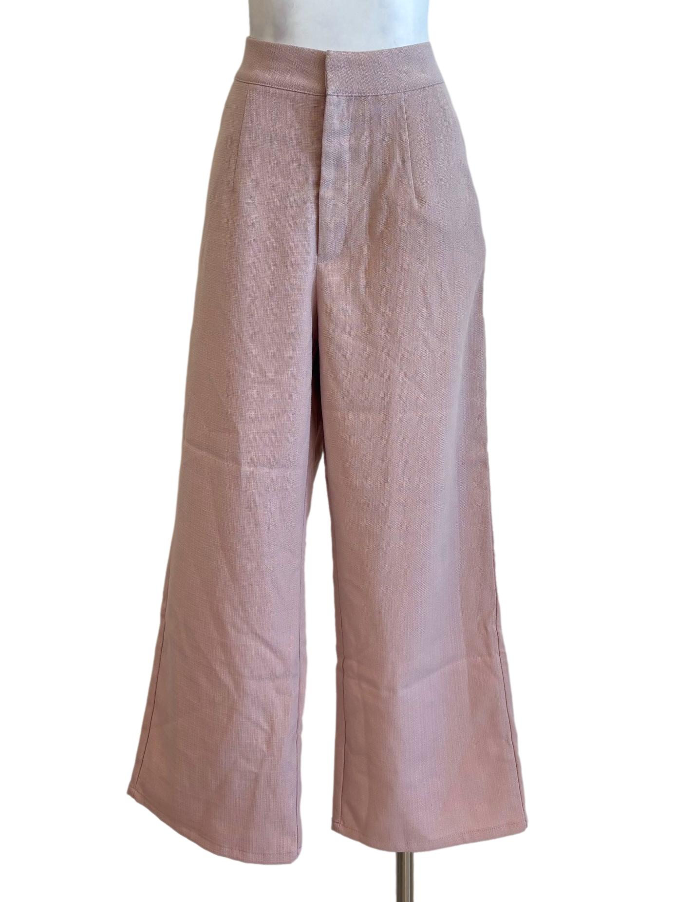 Melon Pink Wide Leg Formal Pants