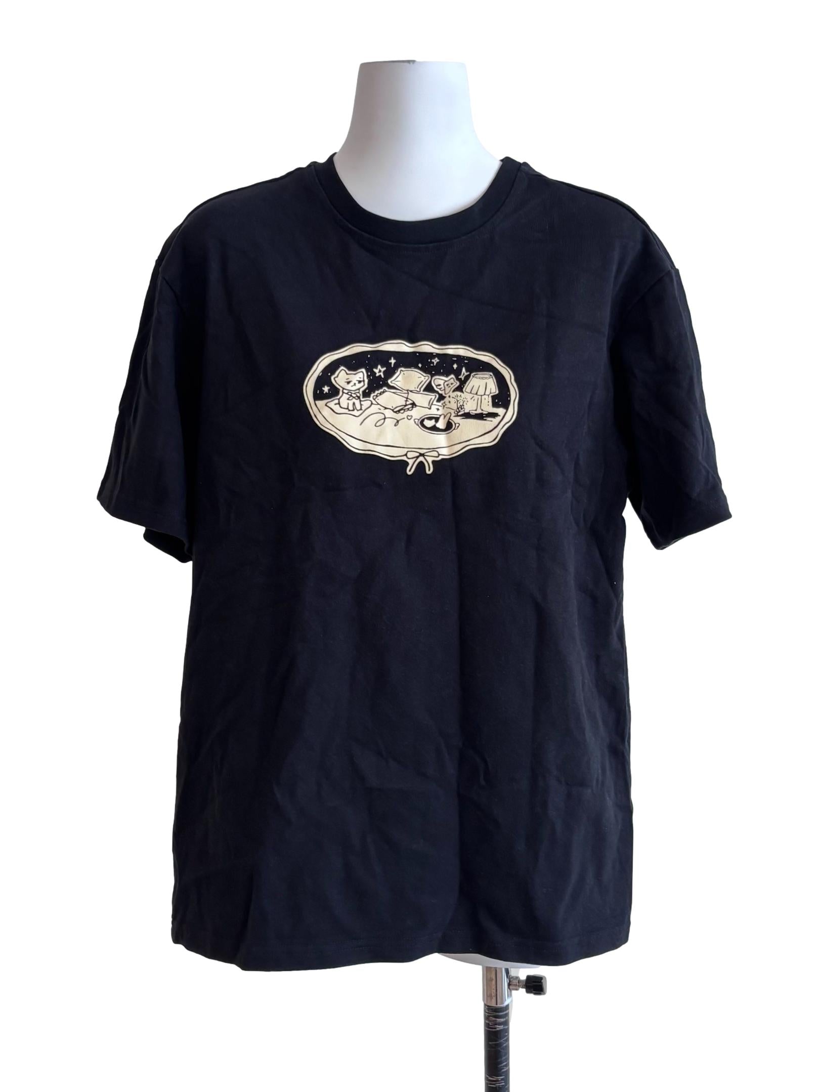 Jet Black Oversize Graphic Tee